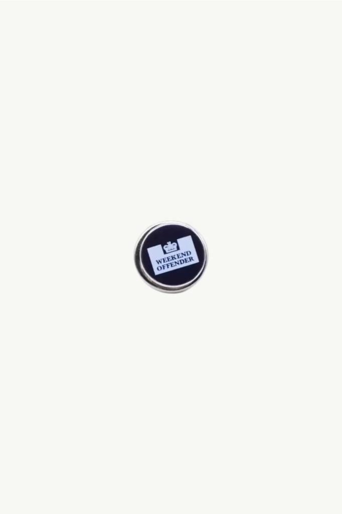 Weekend Offender Circular Pin Badge Navy