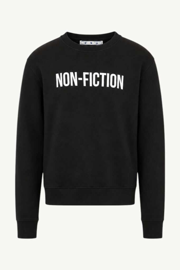 Off-White Non Fiction Slim Crewneck Sweatshirt Black - OMBA025E20FLE0071001