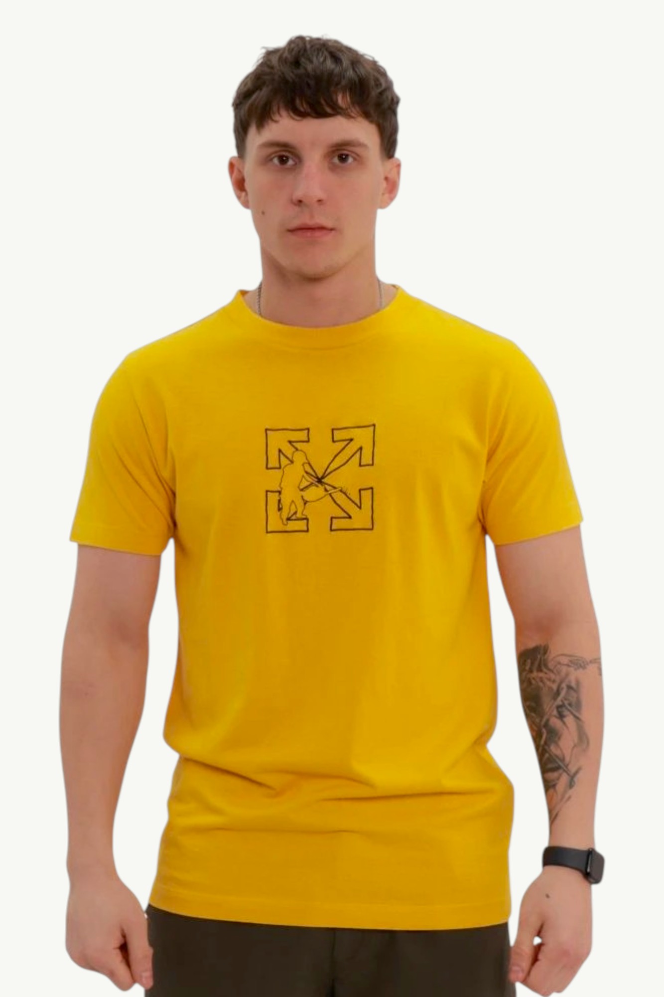 Off-White Workers Slim T-Shirt Yellow OMAA027E20JER0031810