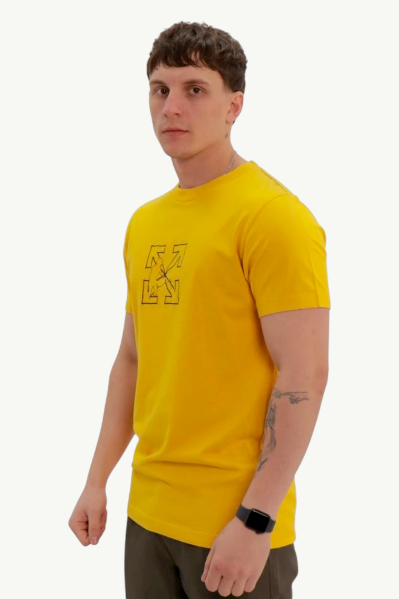 Off-White Workers Slim T-Shirt Yellow OMAA027E20JER0031810