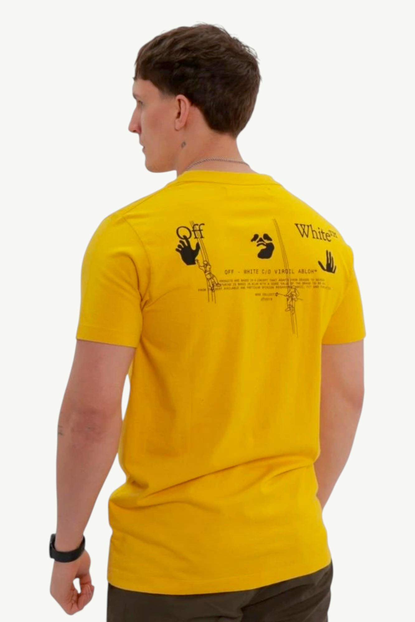 Off-White Workers Slim T-Shirt Yellow OMAA027E20JER0031810