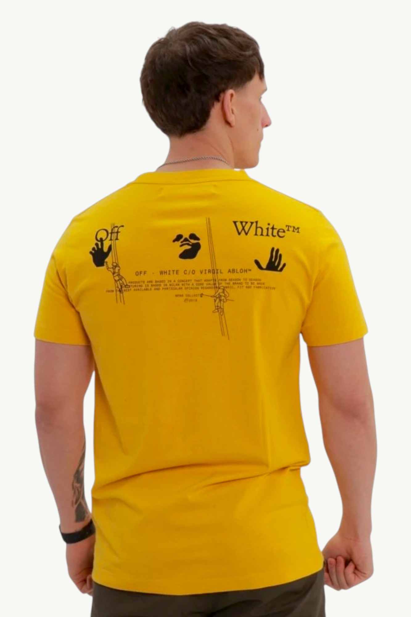 Off-White Workers Slim T-Shirt Yellow OMAA027E20JER0031810