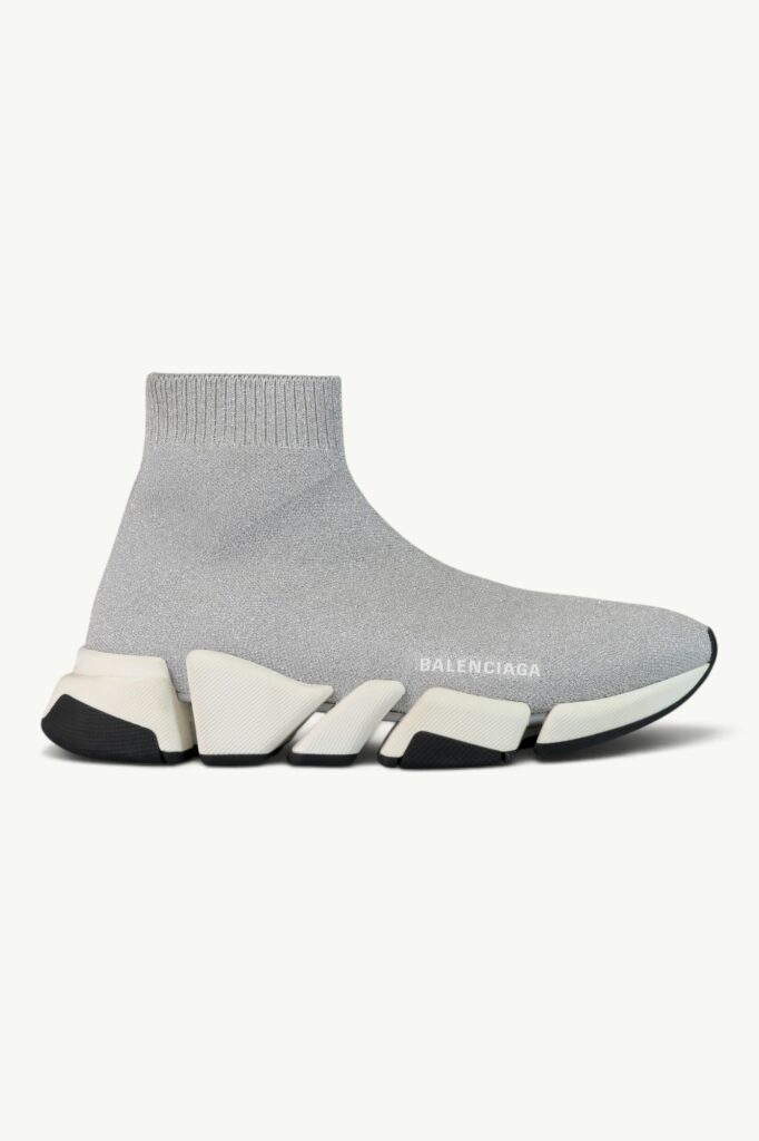 Balenciaga Speed 2.0 LT Shiny Knit Silver 636833W2DE18191