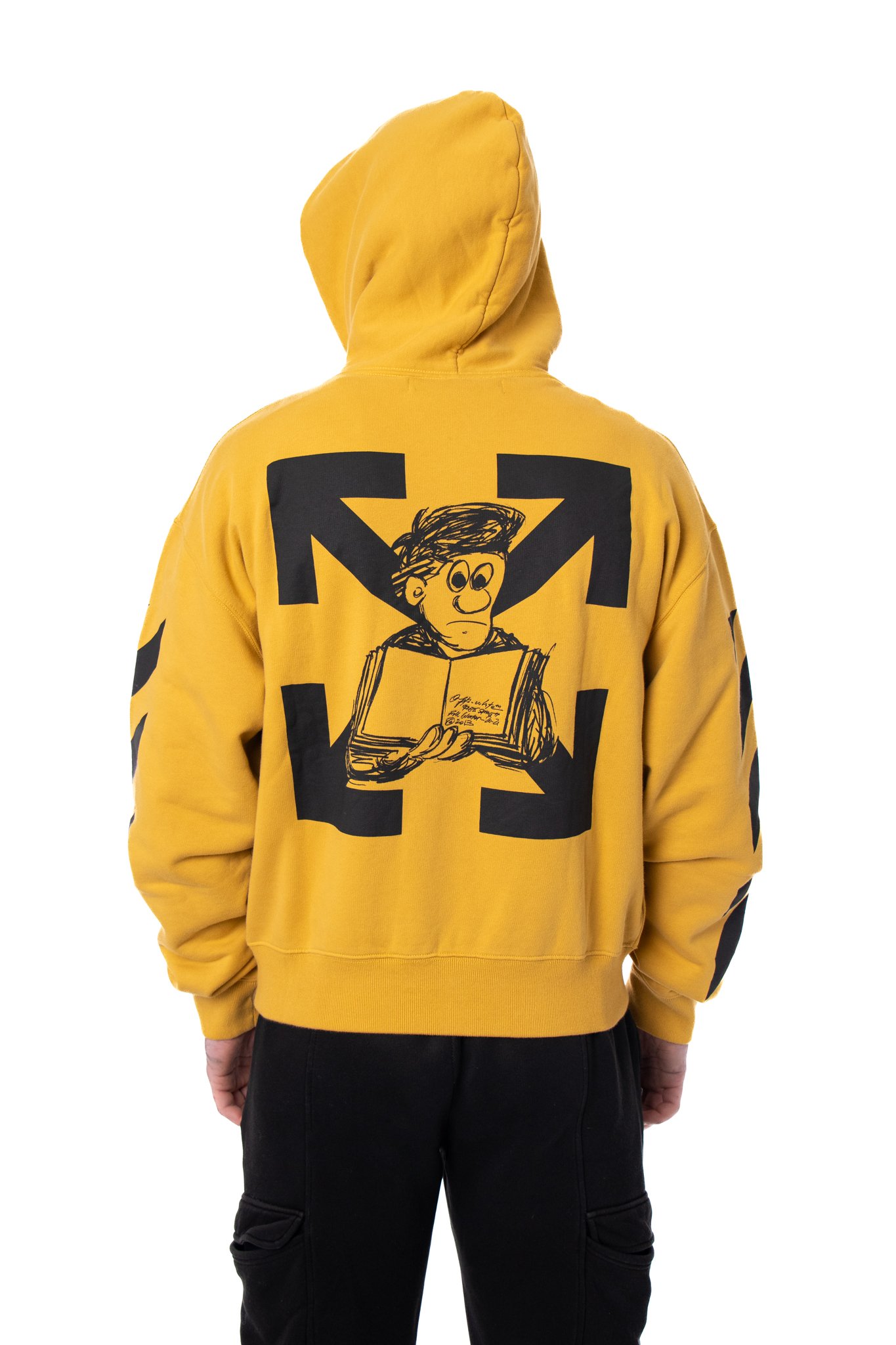 Off-White Arrows Print Hoodie Yellow-2 Худі Off-White Arrows Print Hoodie Yellow