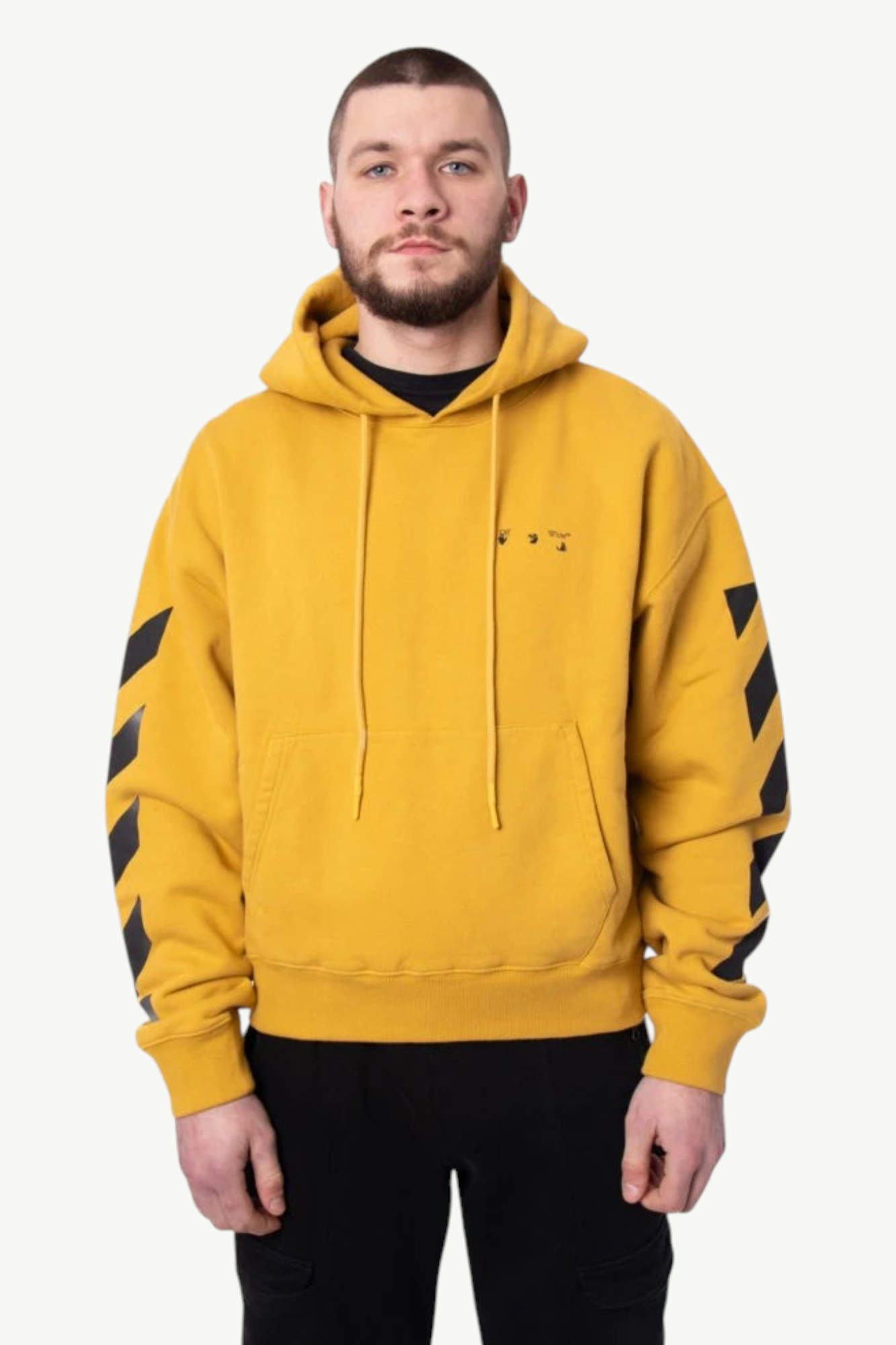 Off-White Arrows Print Hoodie Yellow OMBB037F20FLE004