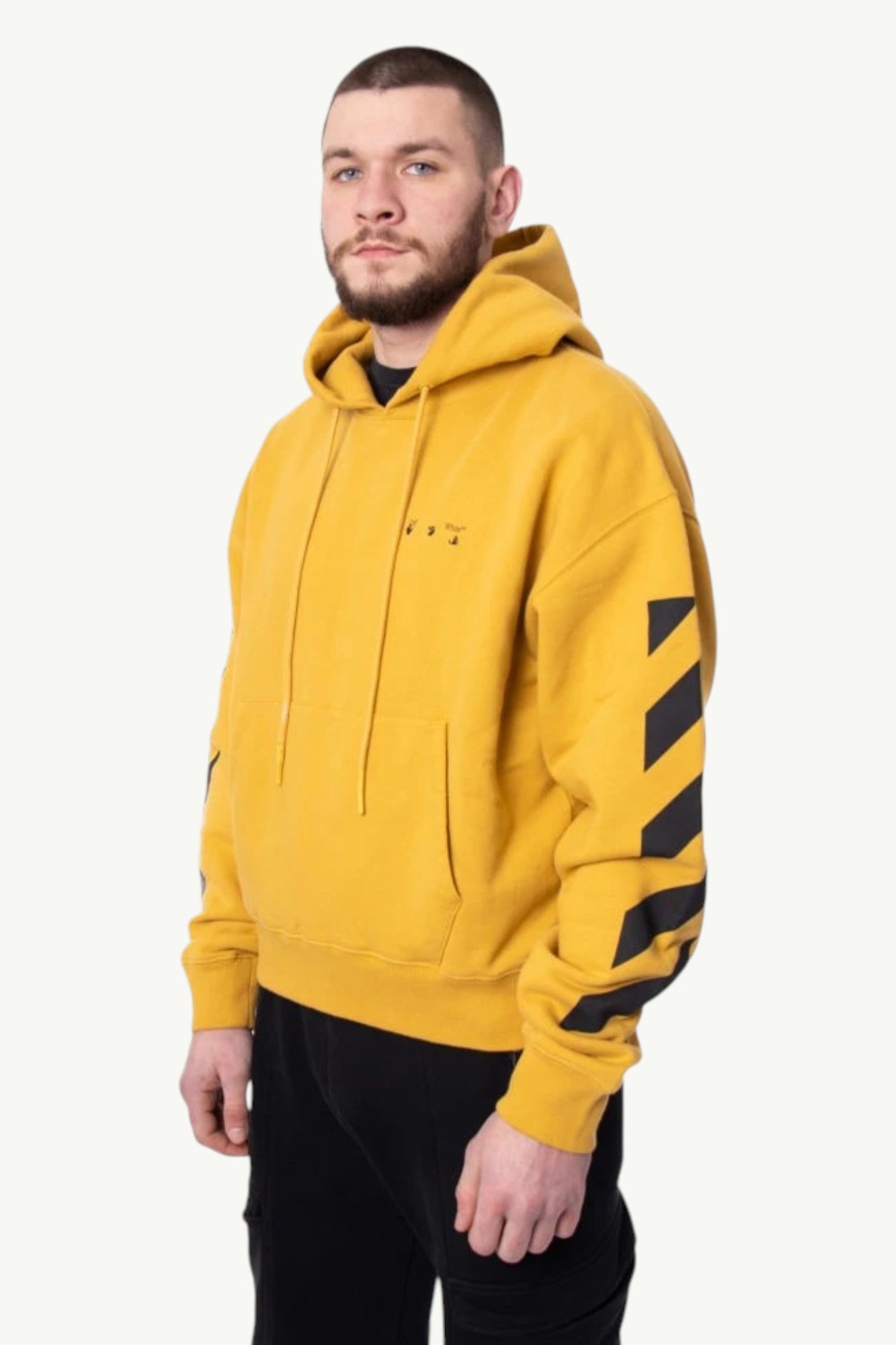 Off-White Arrows Print Hoodie Yellow OMBB037F20FLE004