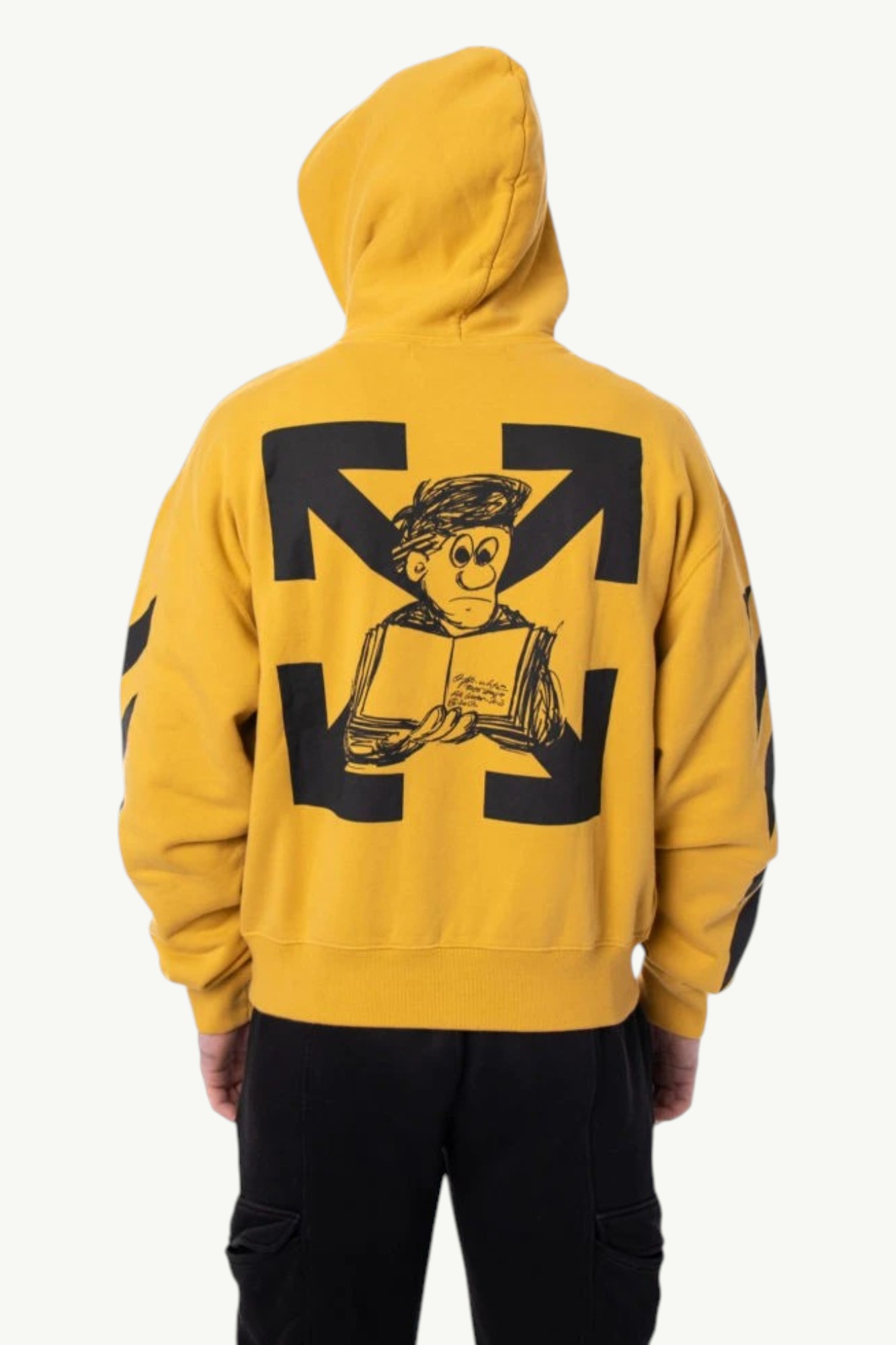 Off-White Arrows Print Hoodie Yellow OMBB037F20FLE004