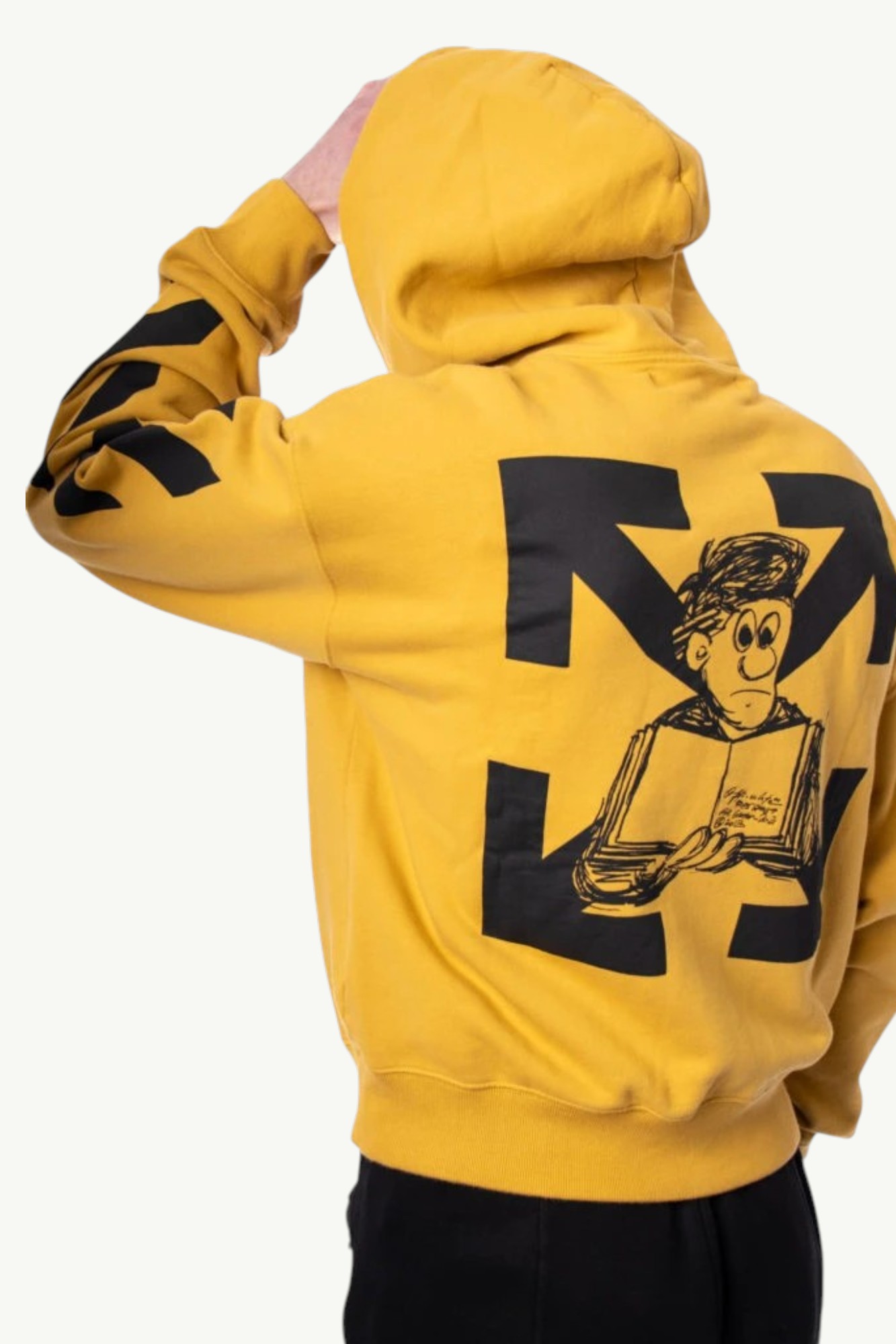 Off-White Arrows Print Hoodie Yellow OMBB037F20FLE004