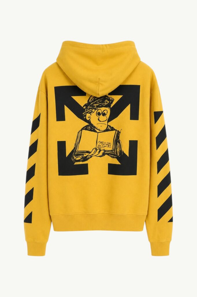 Off-White Arrows Print Hoodie Yellow - OMBB037F20FLE004