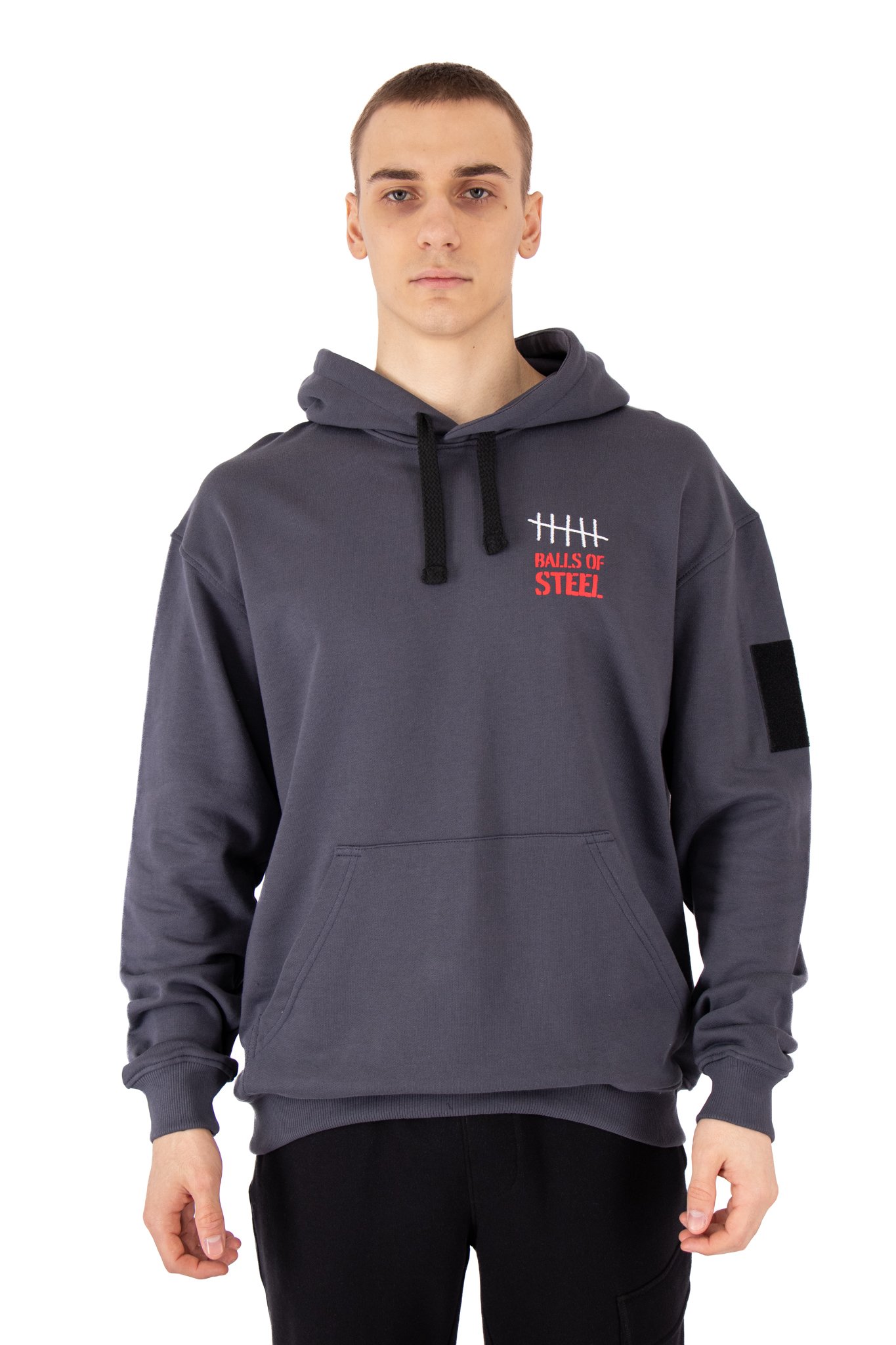 Худі Balls of Steel Never Give Up Graphic Hoodie Dark Grey-4 Худі Balls of Steel Never Give Up Graphic Hoodie Dark Grey