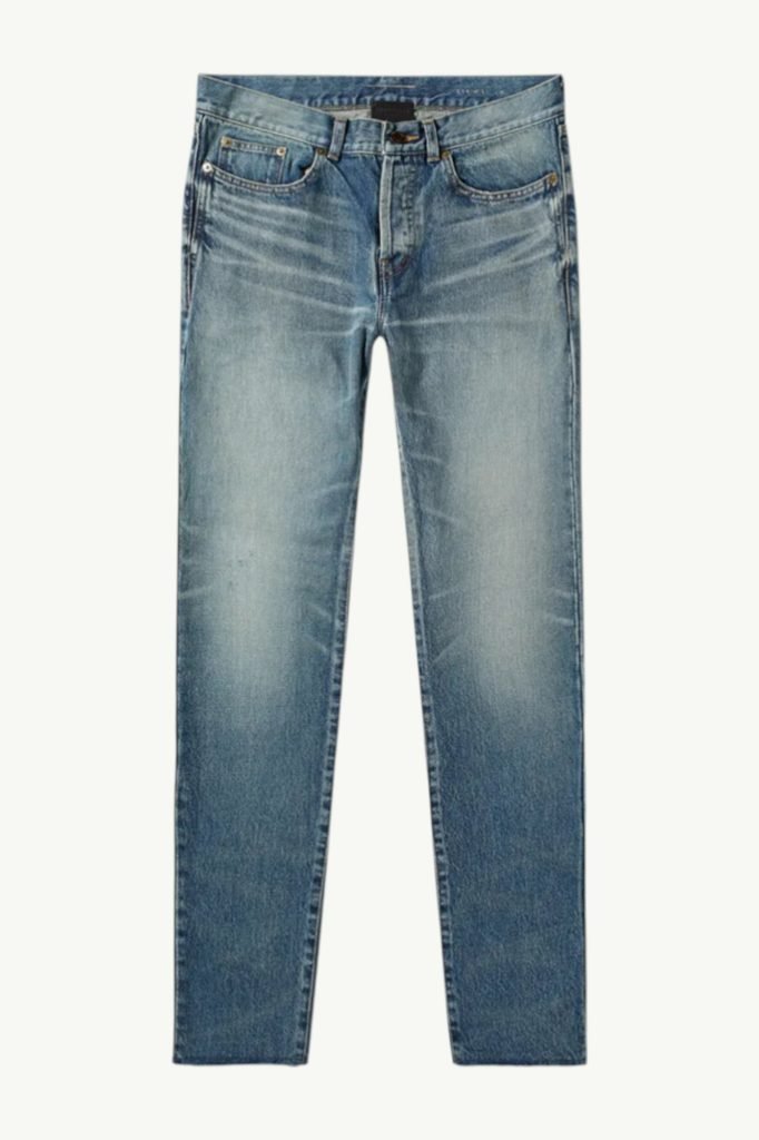 Джинси Saint Laurent BMC 551339 Y962T 4378 Distressed Raw Hem Jeans Blue