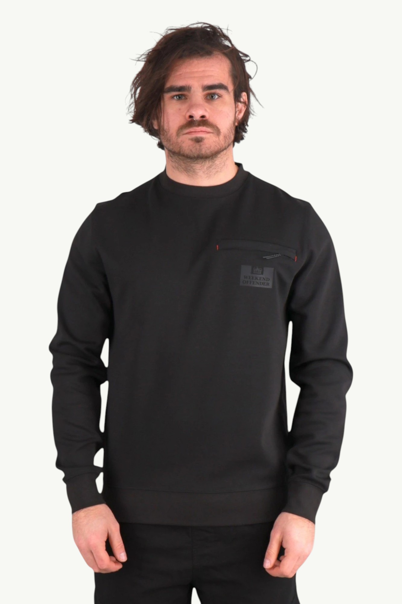 weekend-offender-paraiso-sweat-black-SWAW2417-1 Weekend Offender Paraiso Sweatshirt Black SWAW2417