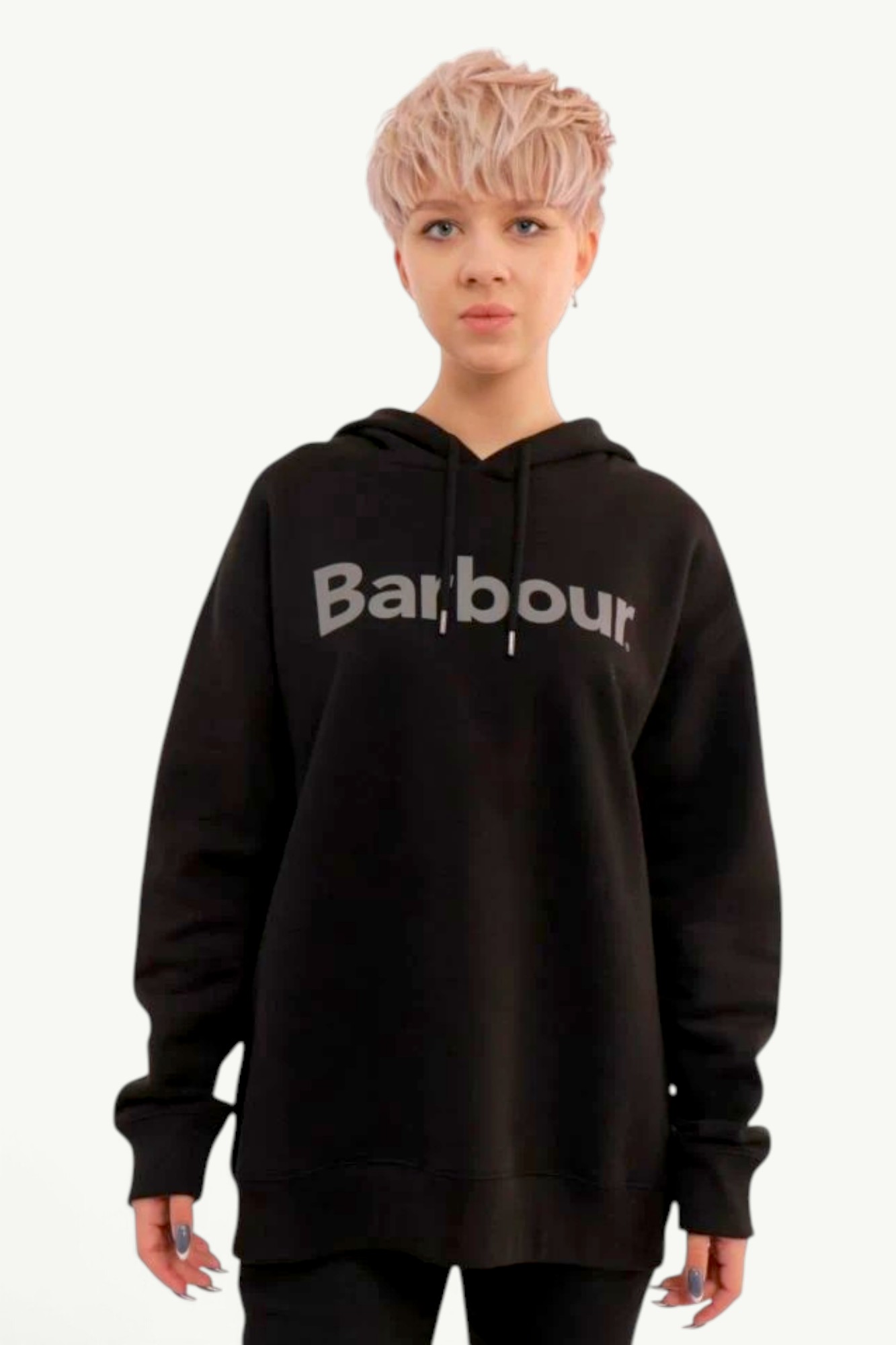 Barbour Brushed Nicholas OS Hoodie Black MOL0638BK31