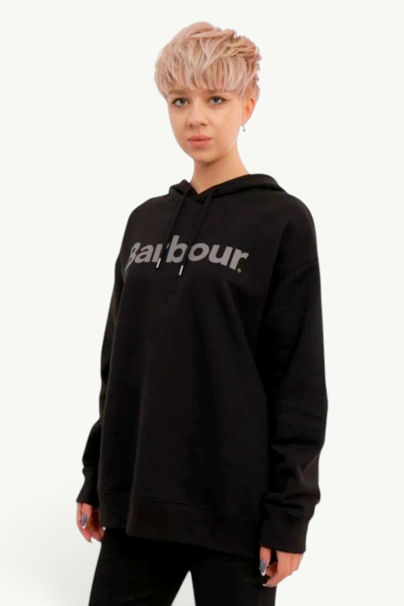 Barbour Brushed Nicholas OS Hoodie Black MOL0638BK31