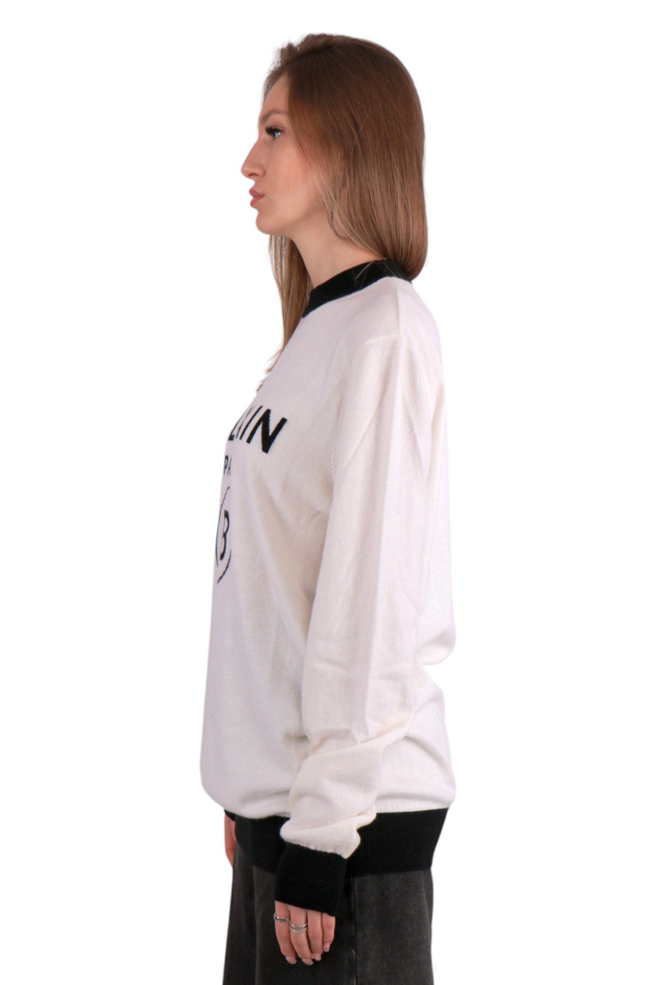 balmain-crew-neck-sweater-white-3 Светр Balmain Crew Neck Sweater White SF13165K477