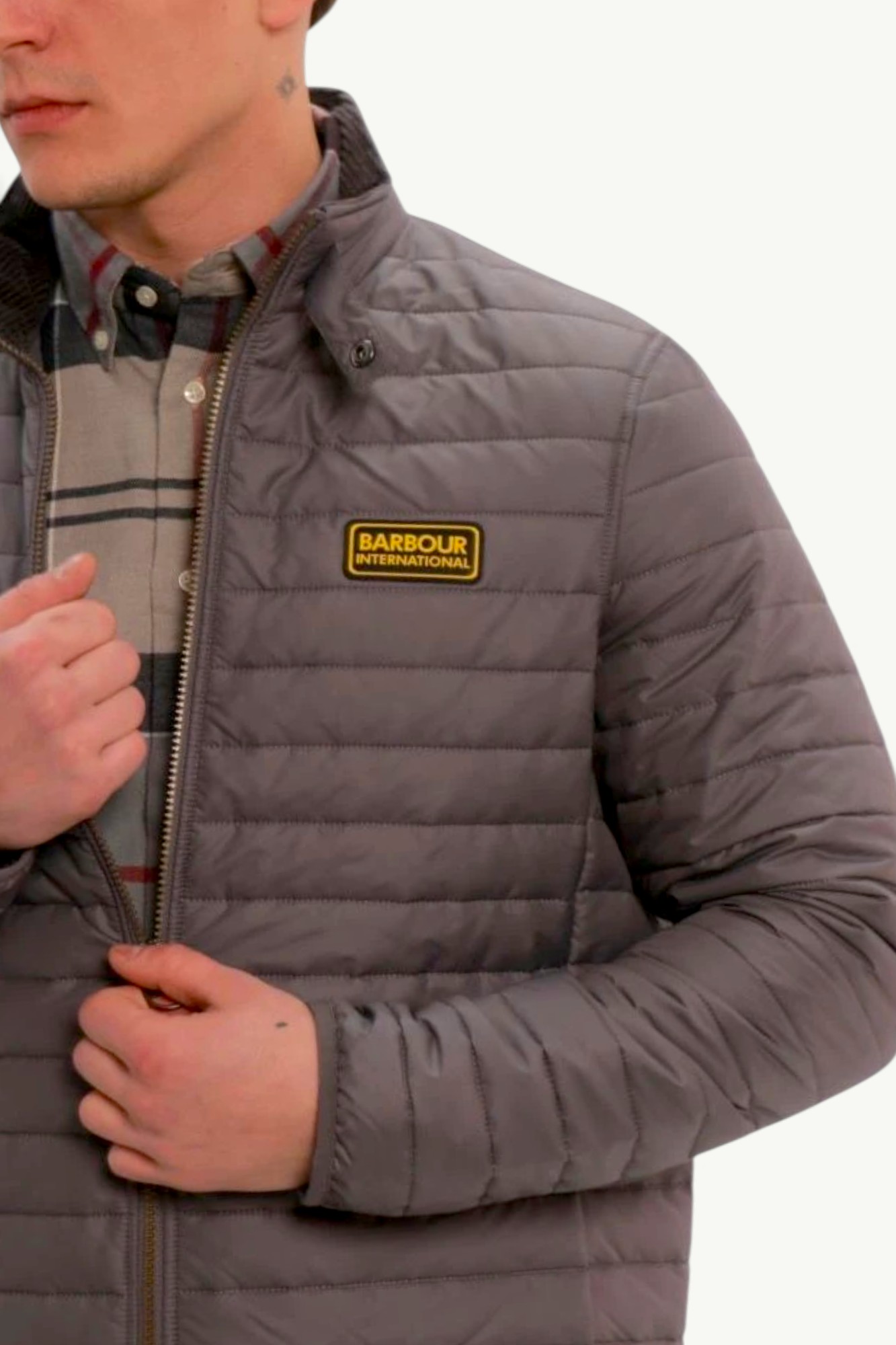 Barbour International Quilted Mind Jacket Chrome MQU1334GY31