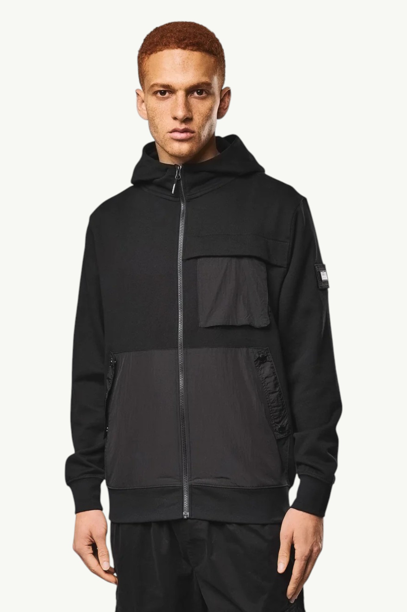 weekend-offender-daponte-zip-through-hoodie-black-HD1B03-1 Weekend Offender Daponte Zip Through Hoodie Black HD1B03-BLACK