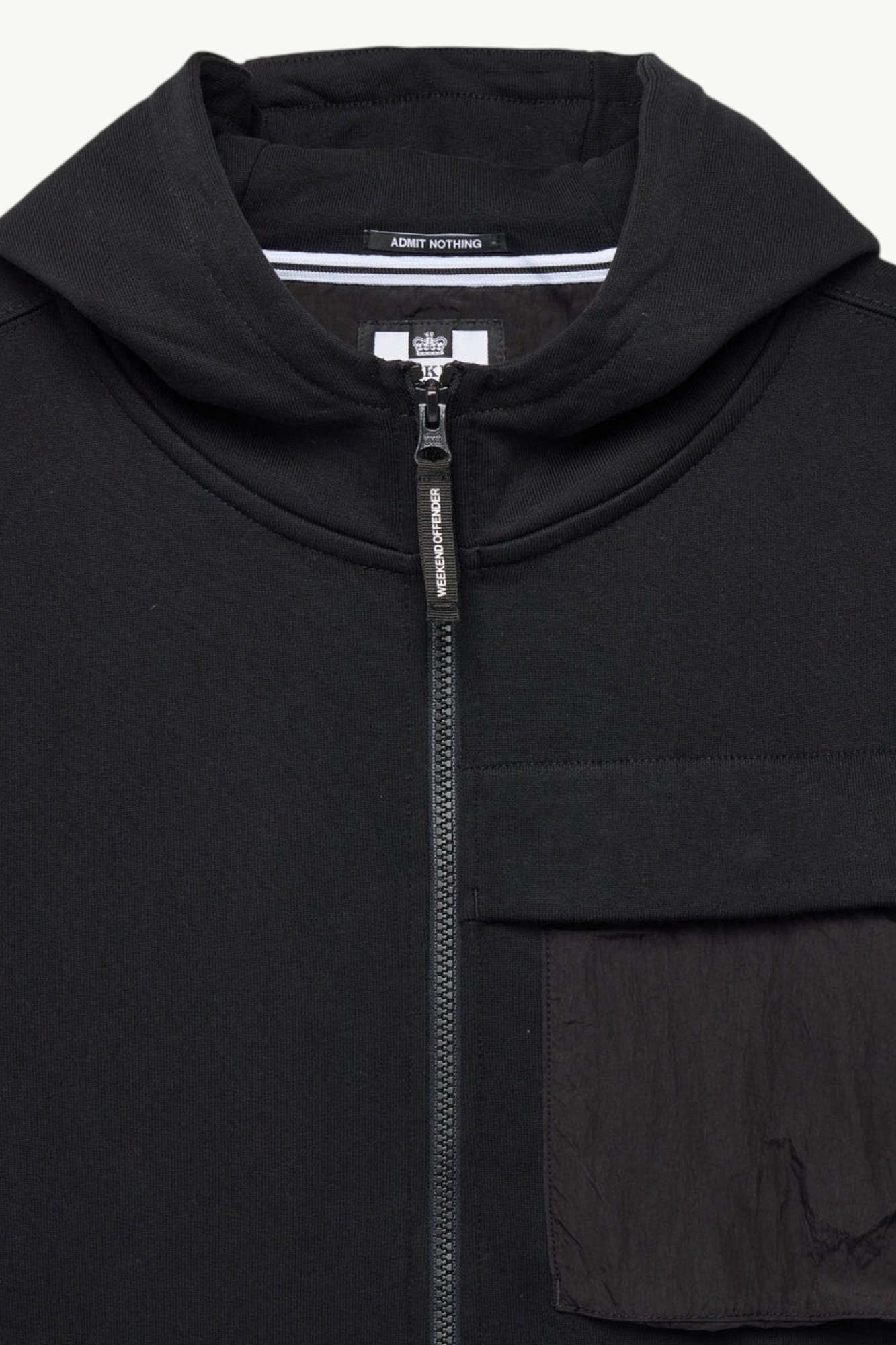 weekend-offender-daponte-zip-through-hoodie-black-HD1B03-3 Weekend Offender Daponte Zip Through Hoodie Black HD1B03-BLACK
