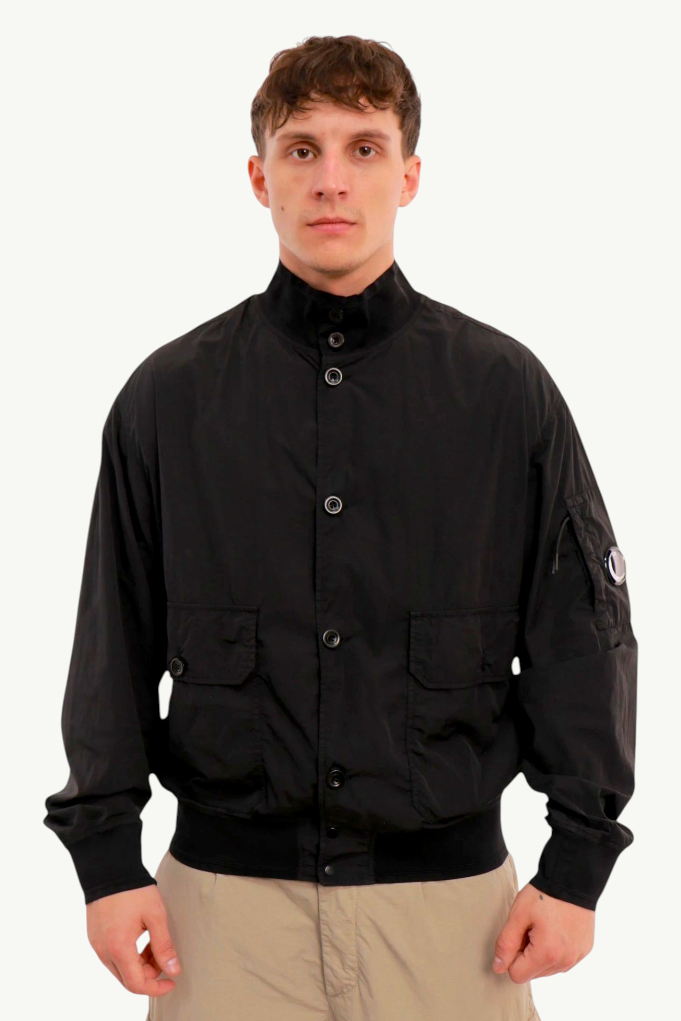 cp-company-chrome-r-full-button-jacket-black-18cmow014a005904g-999-1 C.P. Company Chrome-R Full Button Jacket Black 18CMOW014A-005904G-999
