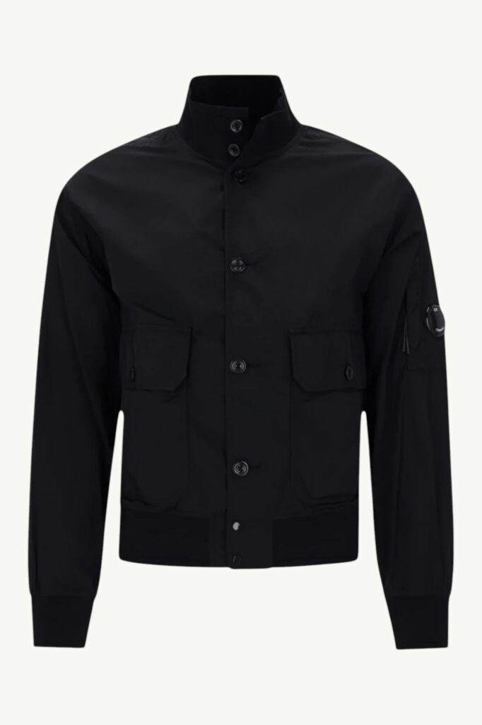 C.P. Company Chrome-R Full Button Jacket Black - 18CMOW014A-005904G-999