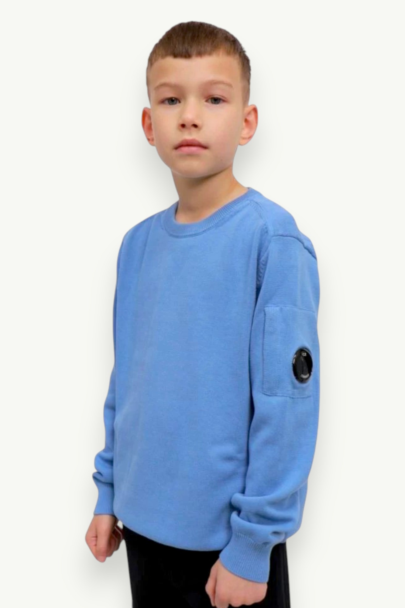 cp-company-cotton-knitted-crewneck-sweatshirt-blue-18ckkn114b00lhe62-857-2 C.P. Company Cotton Knitted Crewneck Sweatshirt Blue 18CKKN114B-00LHE62-857