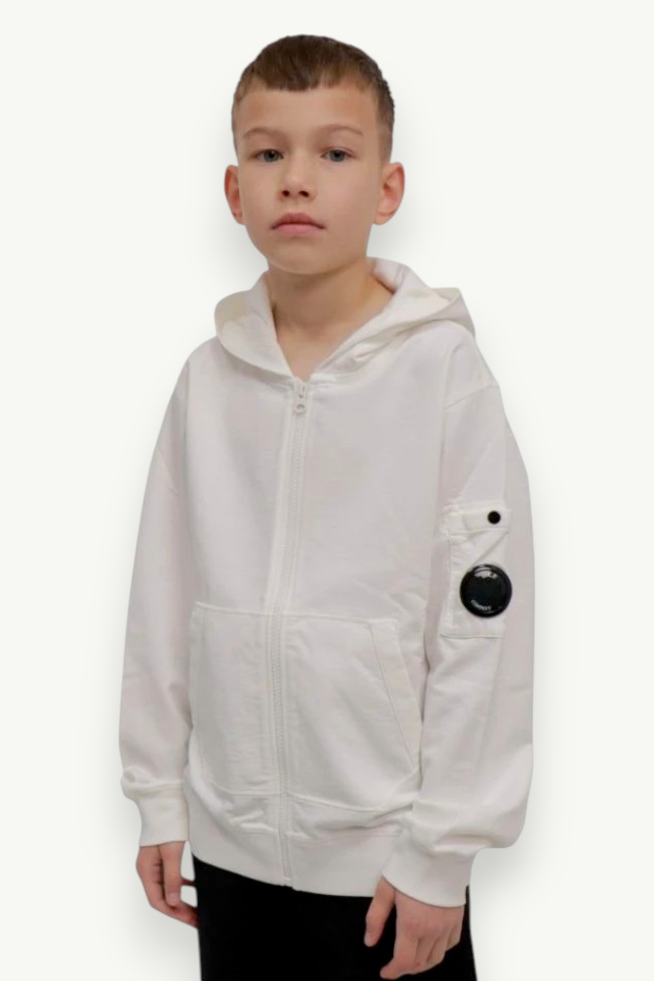 C.P. Company Full Zip Hooded White 18CKSS007C-00LCC02-103