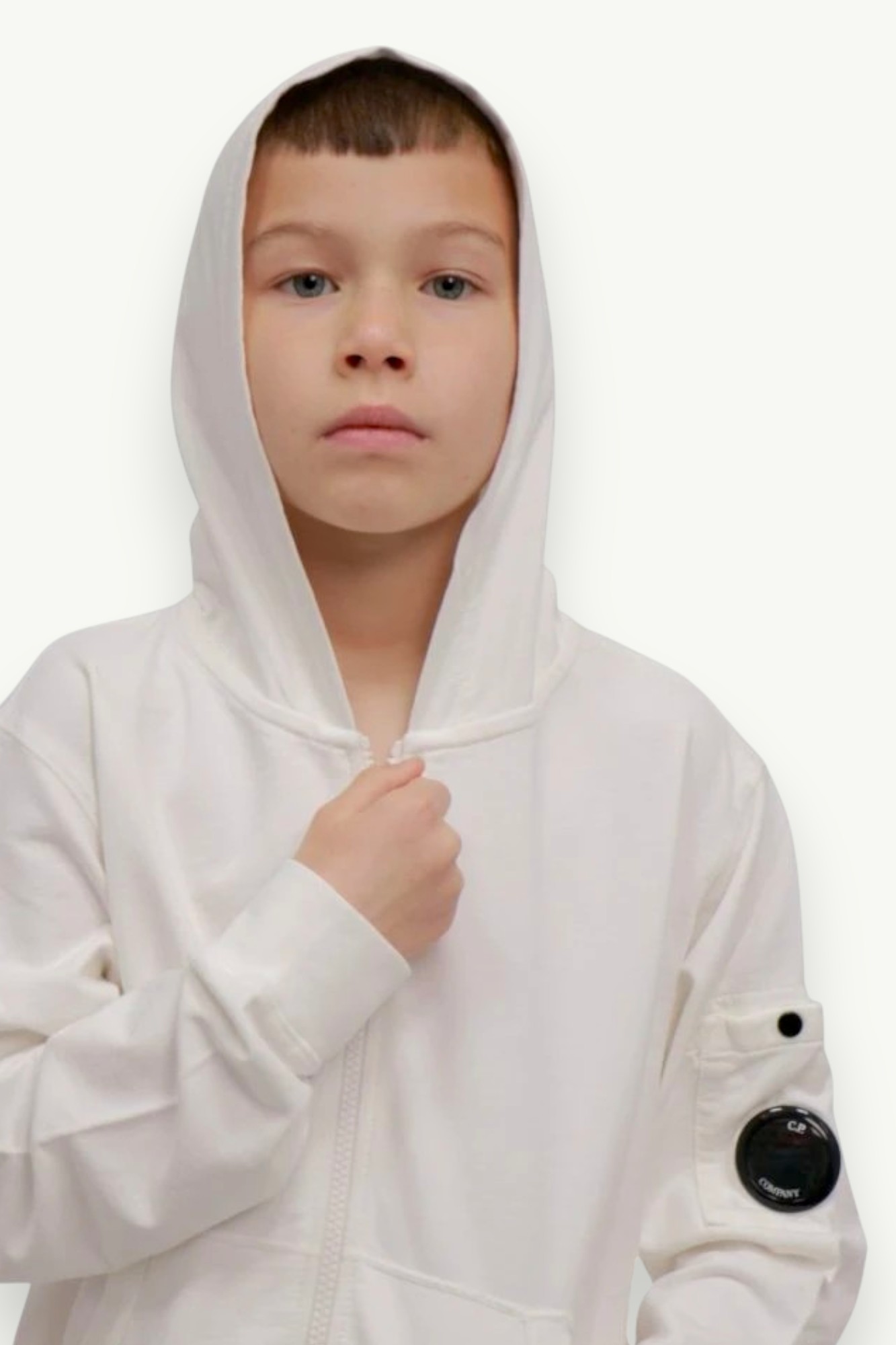 C.P. Company Full Zip Hooded White 18CKSS007C-00LCC02-103