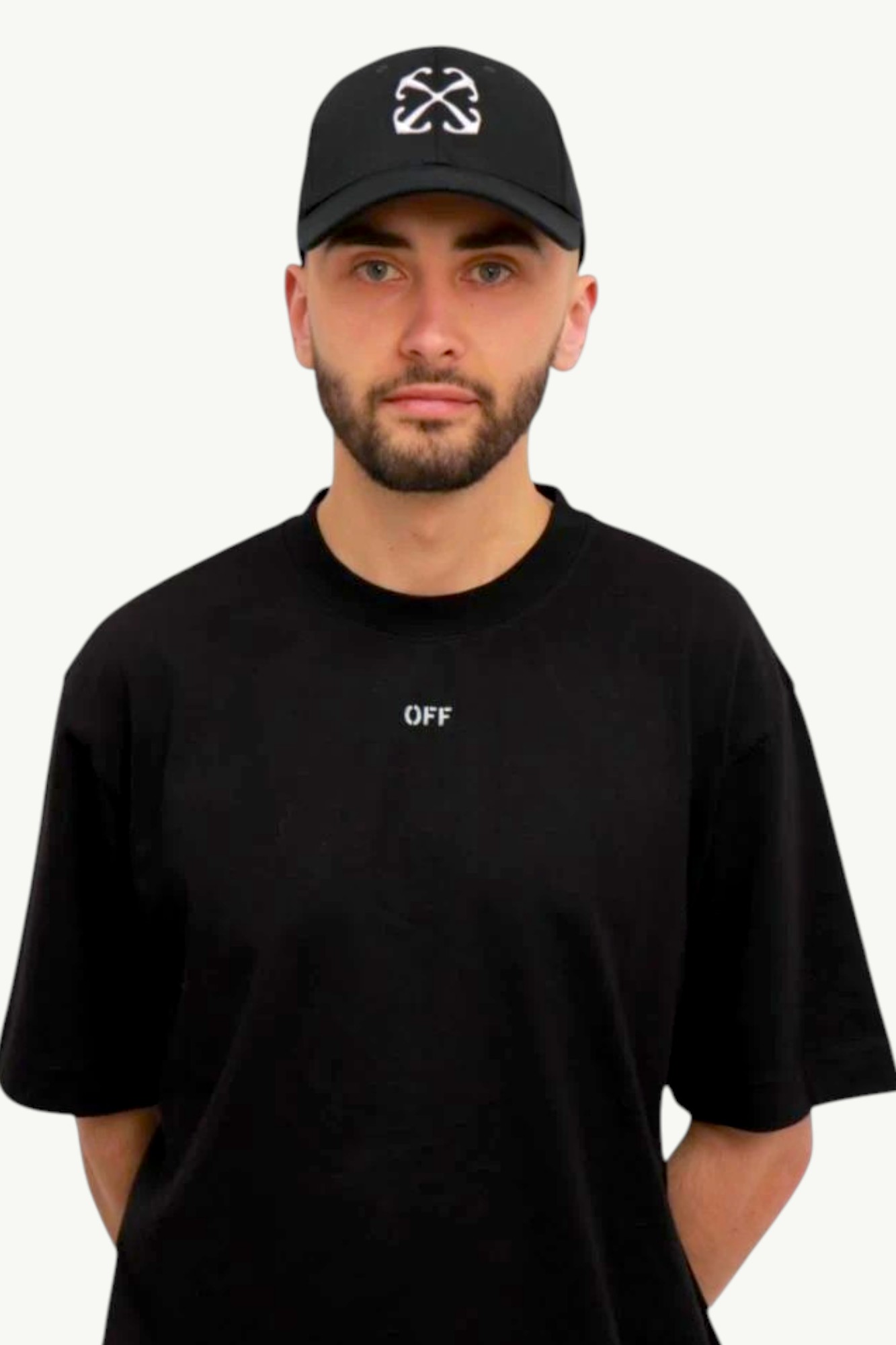 Off-White Arrow Drill Baseball Cap Black OMLB052C99FAB004-1001
