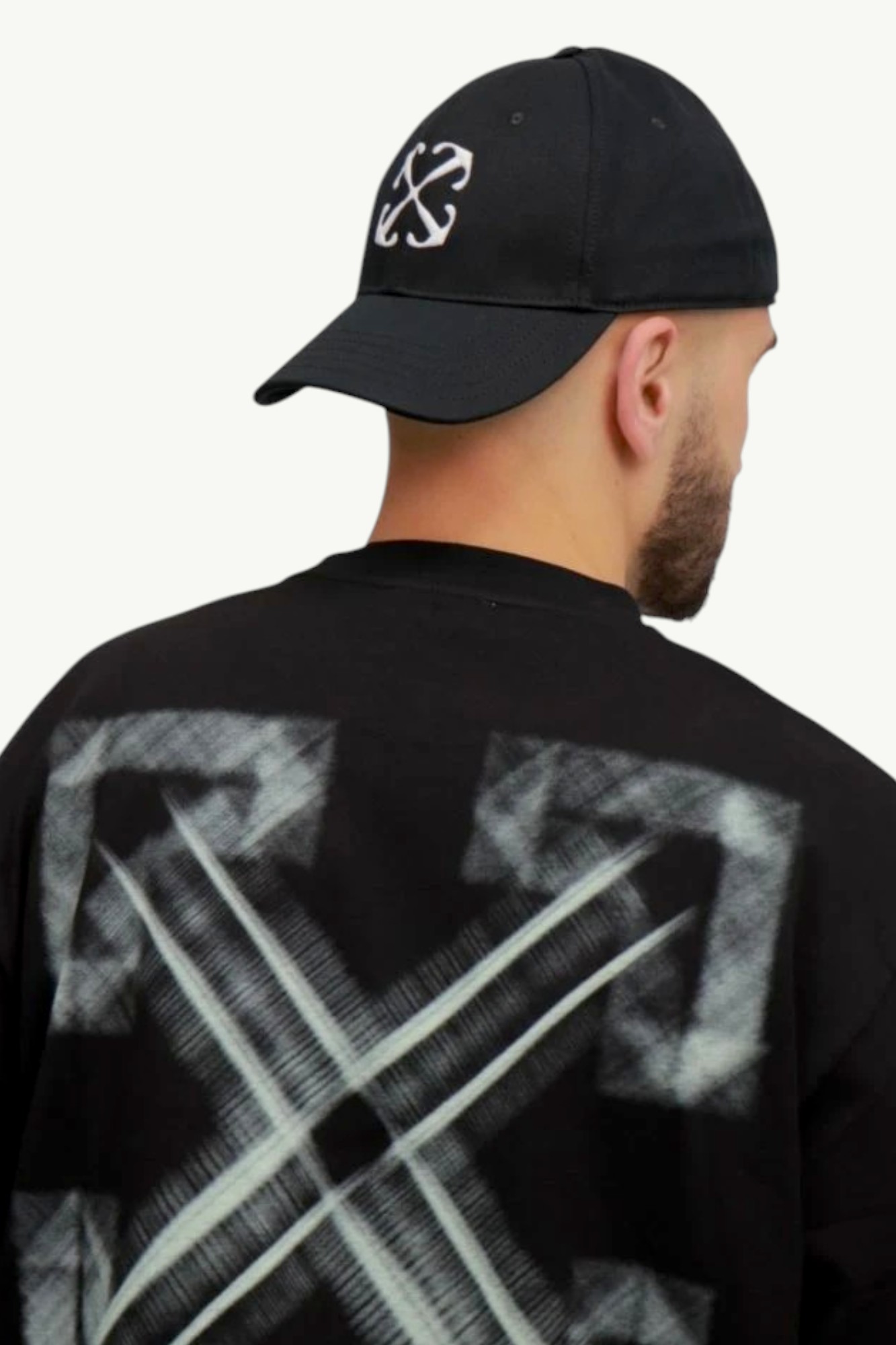 Off-White Arrow Drill Baseball Cap Black/White OMLB052F23FAB014-1001