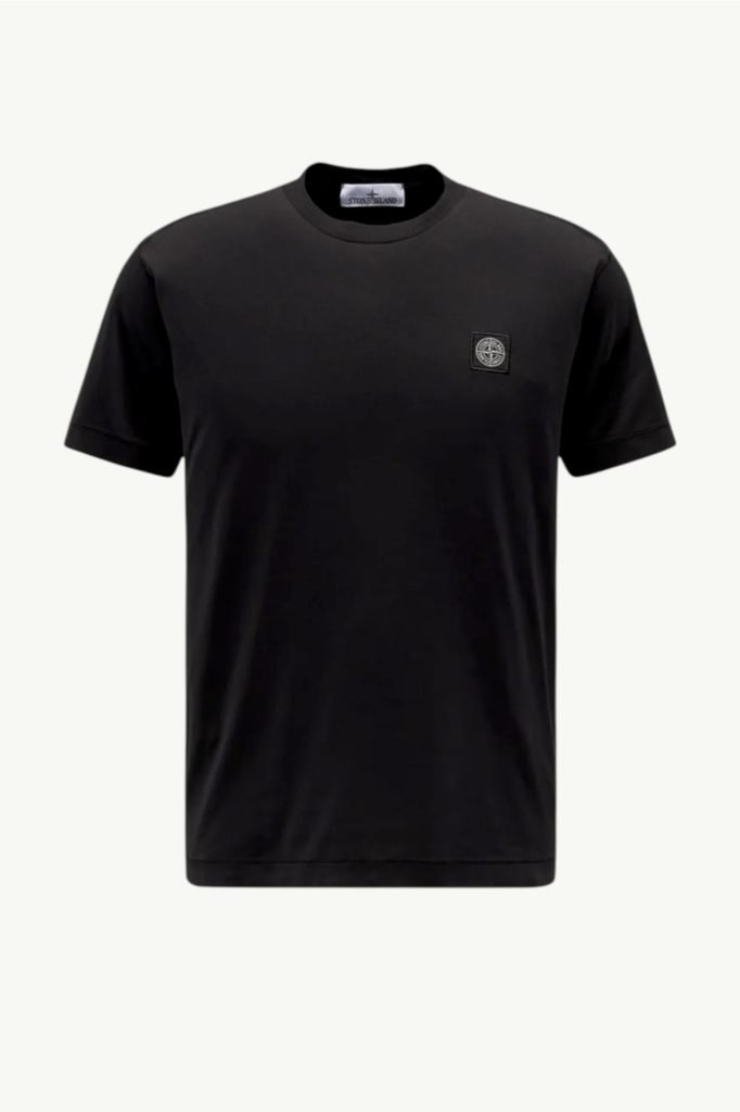 Stone Island Cotton Jersey Compass Logo Patch T-Shirt Black K1S152100039S0013-V0029