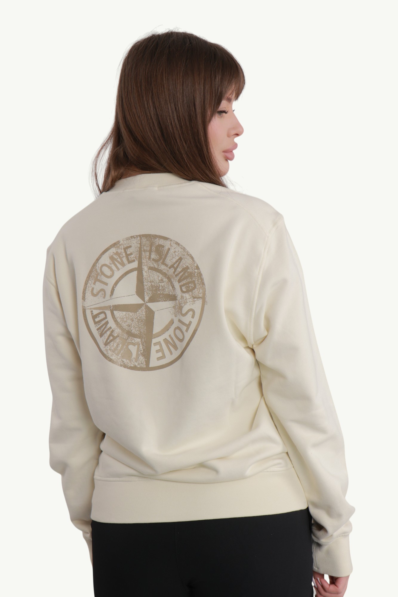 Світшот Stone Island Cotton Felpa Logo Sweatshirt Ivory - 221B Store