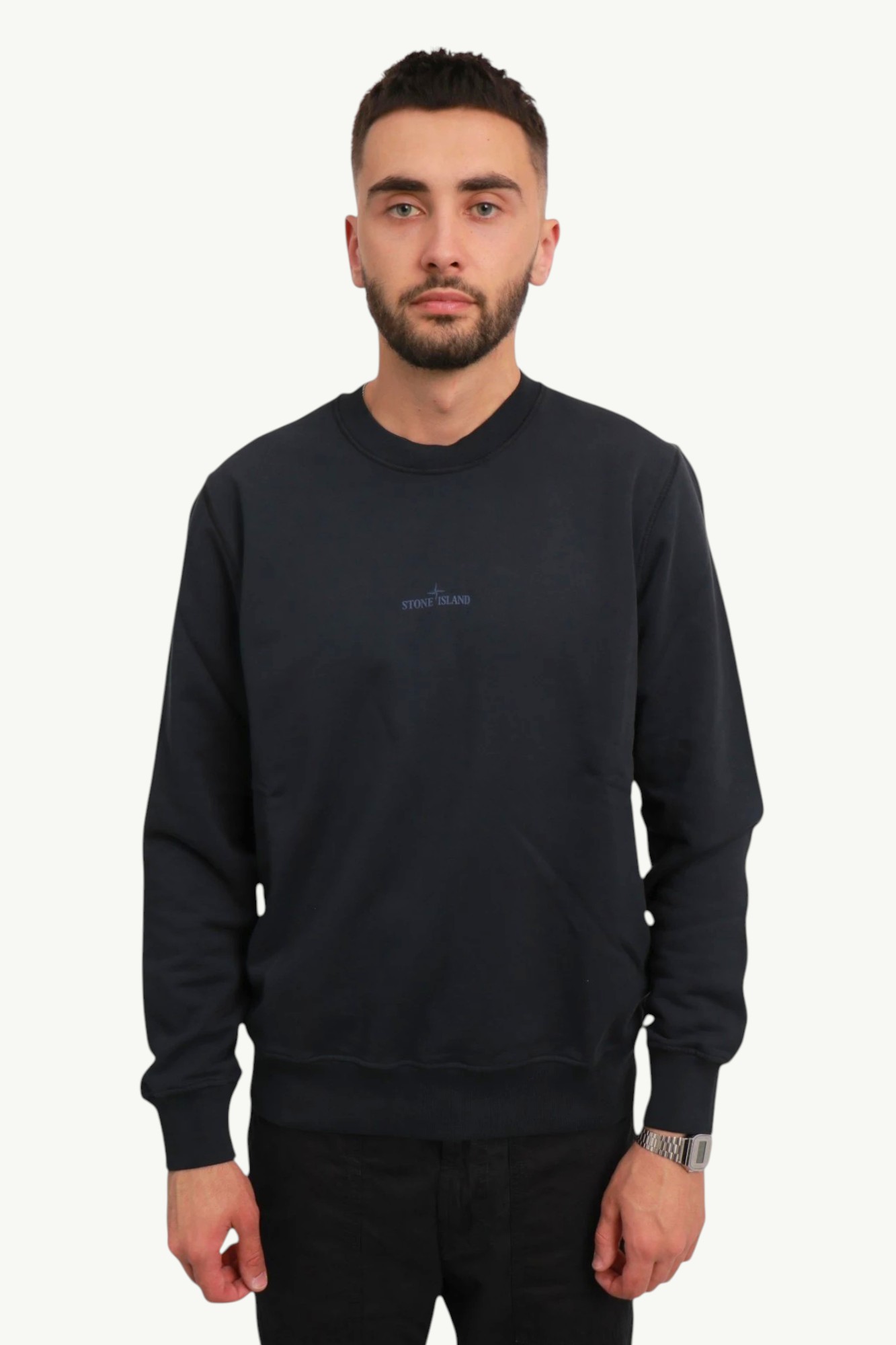 Світшот Stone Island Cotton Felpa Logo Sweatshirt Navy Blue - 221B