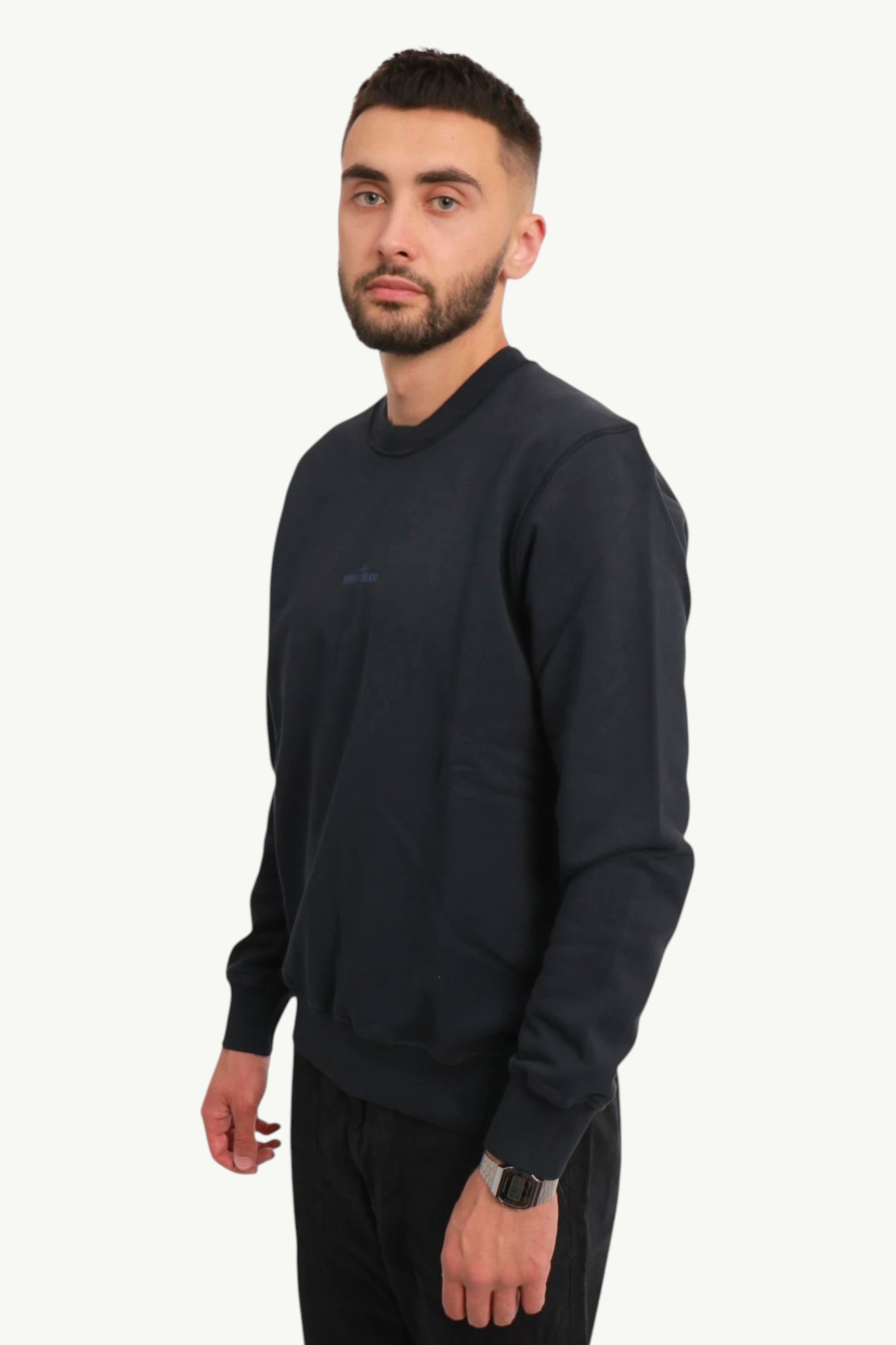 stone-island-cotton-felpa-logo-sweatshirt-navy-blue-k1s156100665s0083-v0020-2 Stone Island Cotton Felpa Logo Sweatshirt Navy Blue K1S156100665S0983-V0020