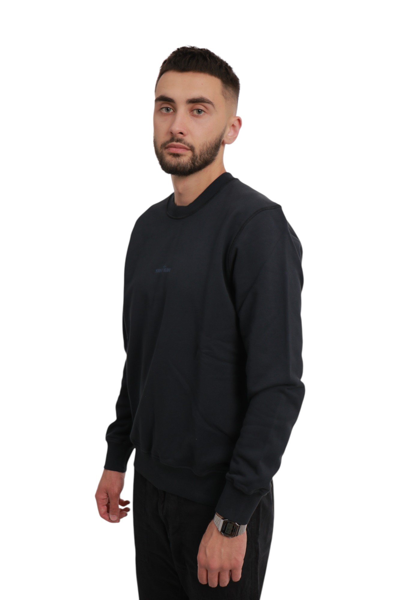 stone-island-cotton-felpa-logo-sweatshirt-navy-blue-k1s156100665s0083v0020-2 Світшот Stone Island Cotton Felpa Logo Sweatshirt Navy Blue K1S156100665S0983-V0020