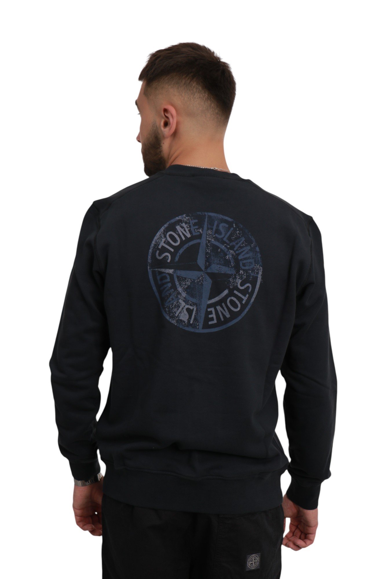 stone-island-cotton-felpa-logo-sweatshirt-navy-blue-k1s156100665s0083v0020-5 Світшот Stone Island Cotton Felpa Logo Sweatshirt Navy Blue K1S156100665S0983-V0020