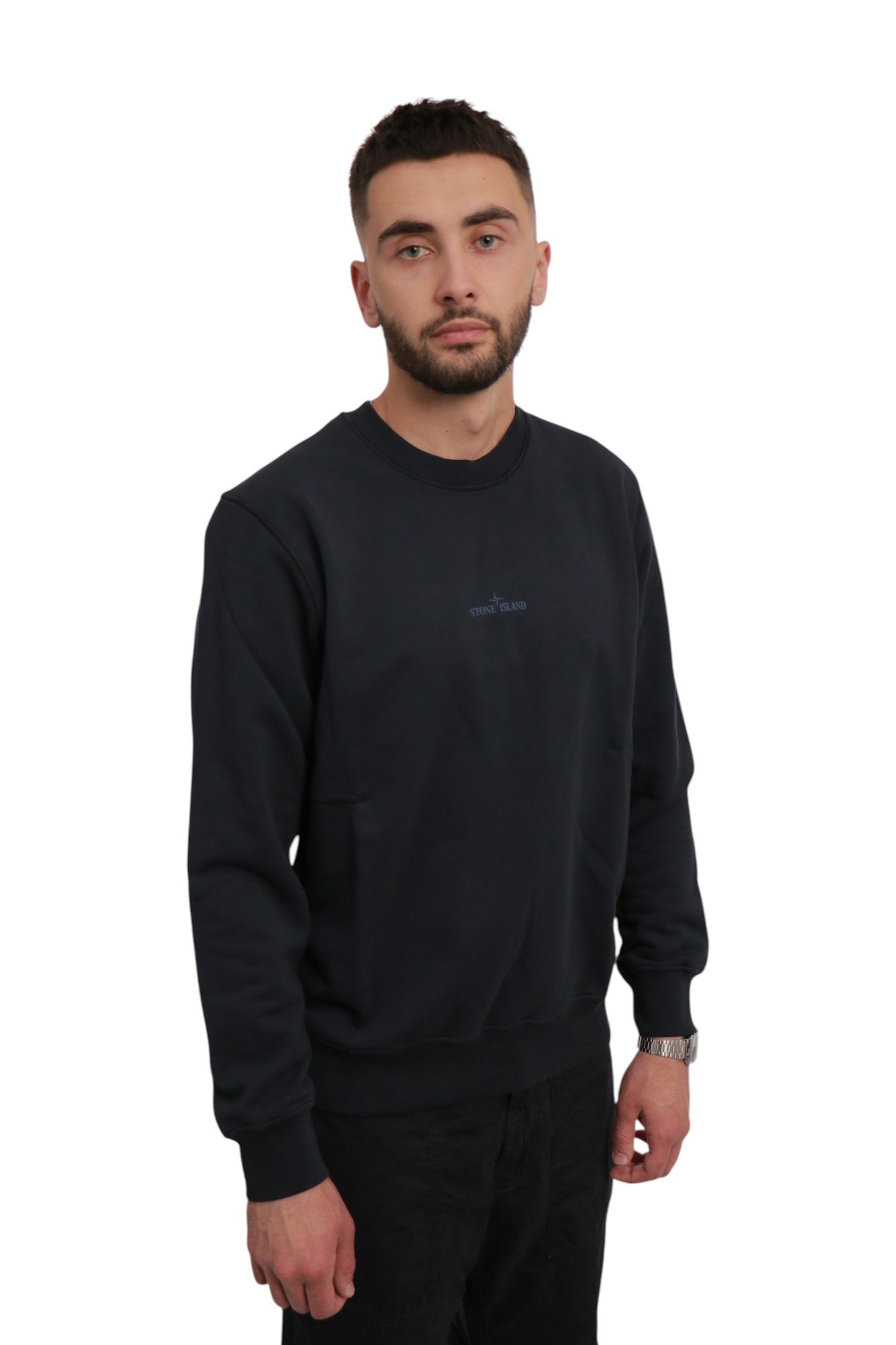 stone-island-cotton-felpa-logo-sweatshirt-navy-blue-k1s156100665s0083v0020-6 Світшот Stone Island Cotton Felpa Logo Sweatshirt Navy Blue K1S156100665S0983-V0020