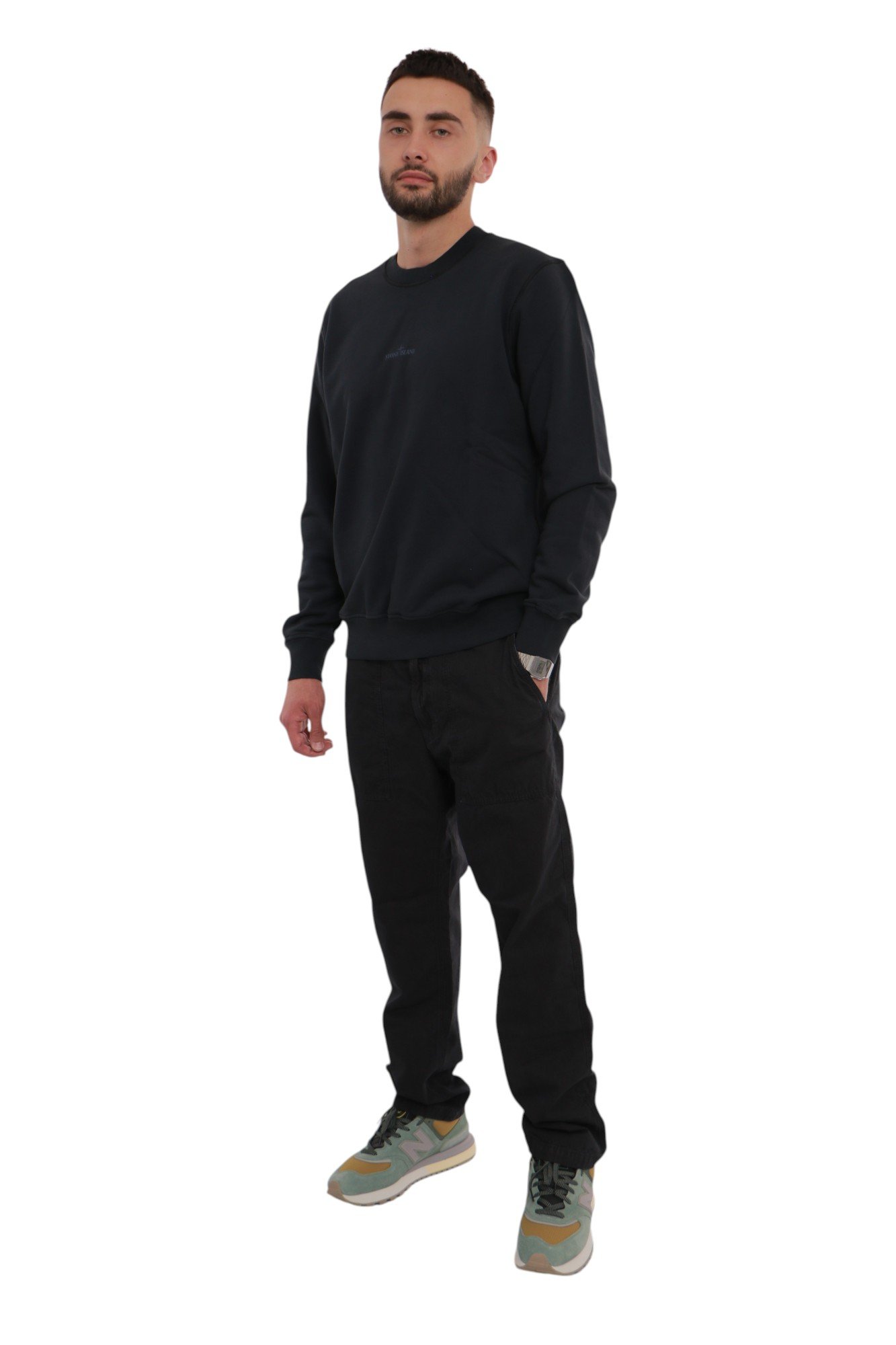 stone-island-cotton-felpa-logo-sweatshirt-navy-blue-k1s156100665s0083v0020-7 Світшот Stone Island Cotton Felpa Logo Sweatshirt Navy Blue K1S156100665S0983-V0020