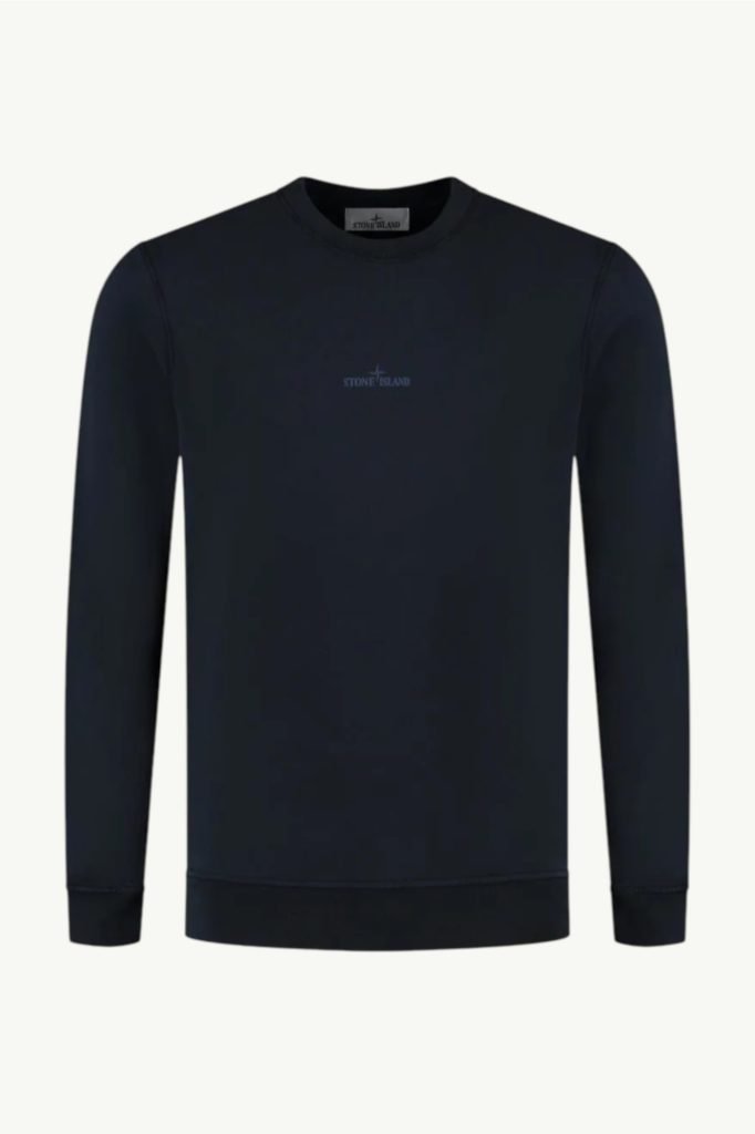 Stone Island Cotton Felpa Logo Sweatshirt Navy Blue K1S156100665S0983-V0020