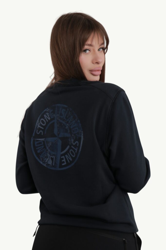 Світшот Stone Island Cotton Felpa Logo Sweatshirt Navy Blue - 221B