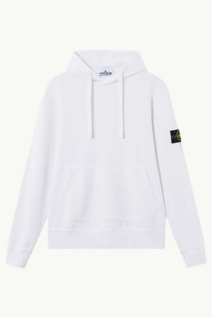 Stone Island Organic Cotton Hoodie White K1S156100045S0051-V0001