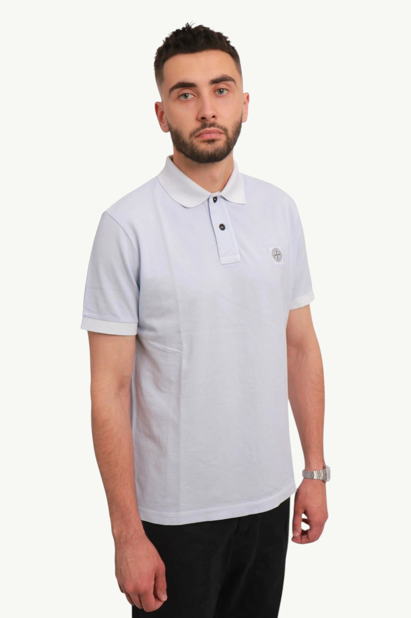stone-island-organic-cotton-pique-sky-blue-k1s1522002scs0067-v0041-5 Stone Island Organic Cotton Pique Sky Blue K1S1522002SCS0067-V0041