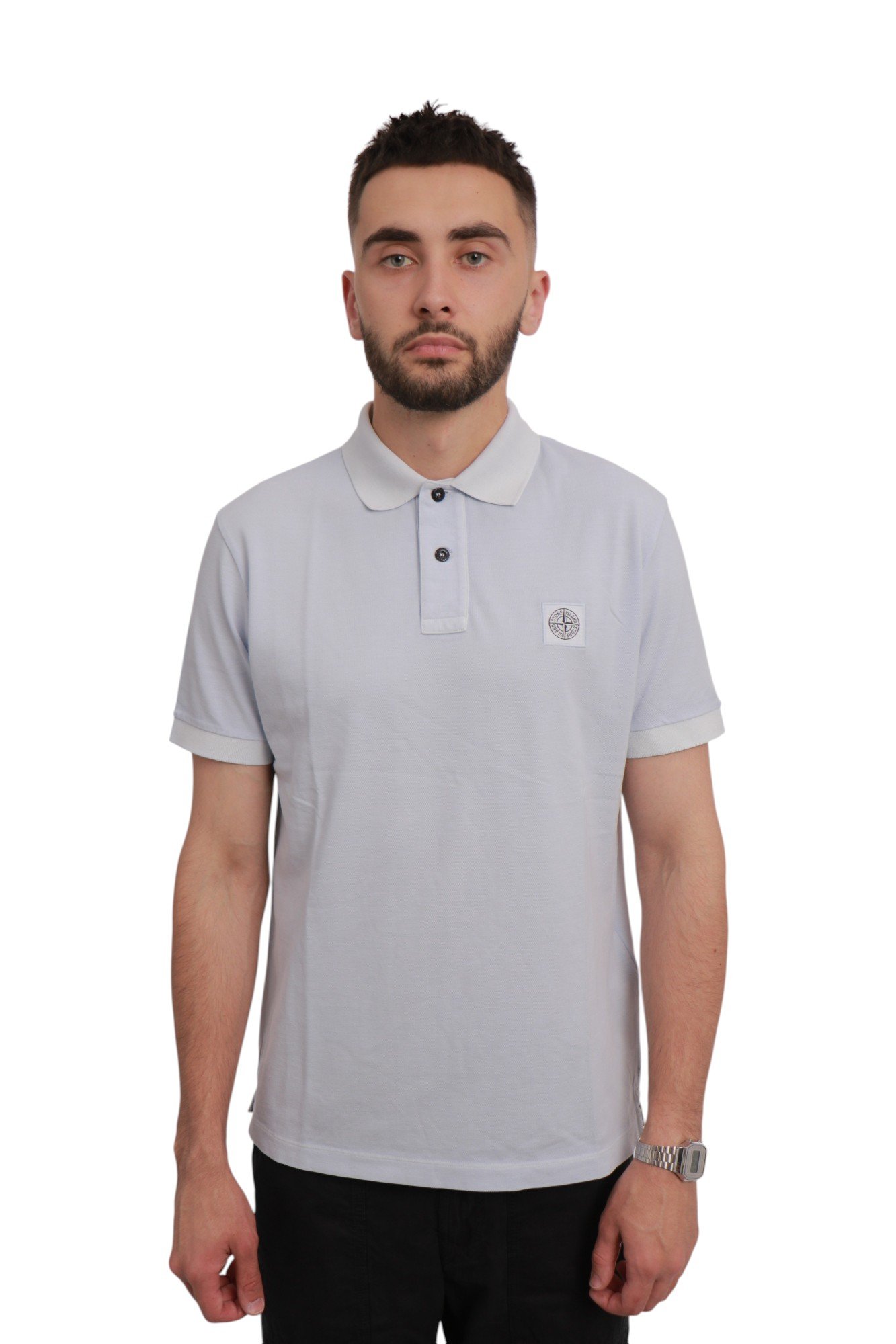 stone-island-organic-cotton-pique-sky-blue-k1s1522002scs0067v0041-1 Поло Stone Island Organic Cotton Pique Sky Blue