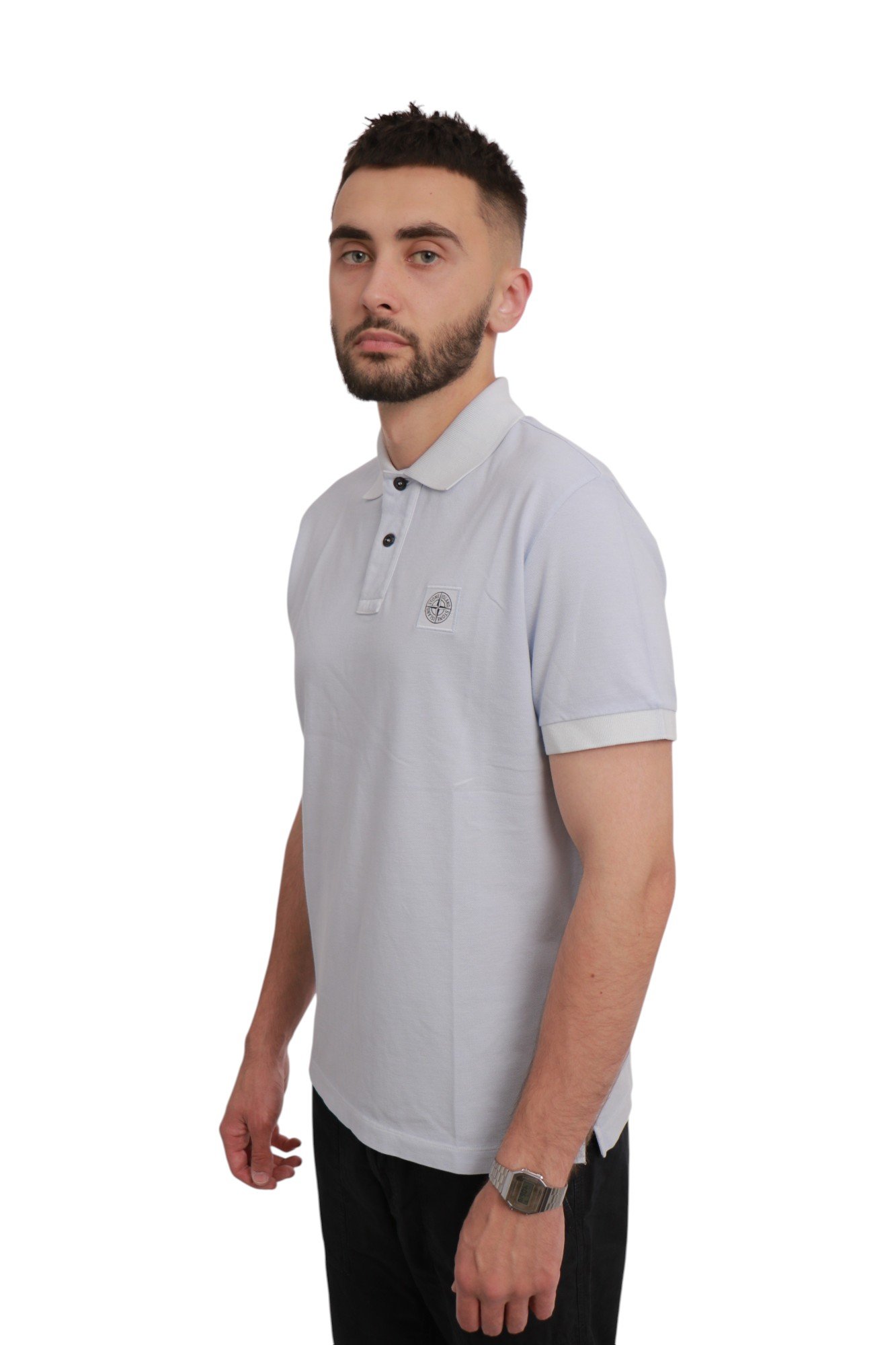 stone-island-organic-cotton-pique-sky-blue-k1s1522002scs0067v0041-2 Поло Stone Island Organic Cotton Pique Sky Blue