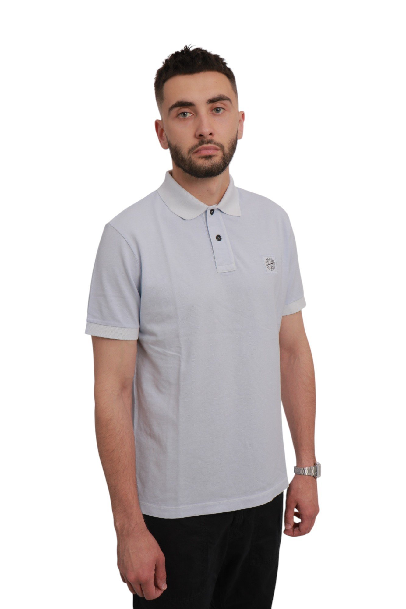 stone-island-organic-cotton-pique-sky-blue-k1s1522002scs0067v0041-5 Поло Stone Island Organic Cotton Pique Sky Blue