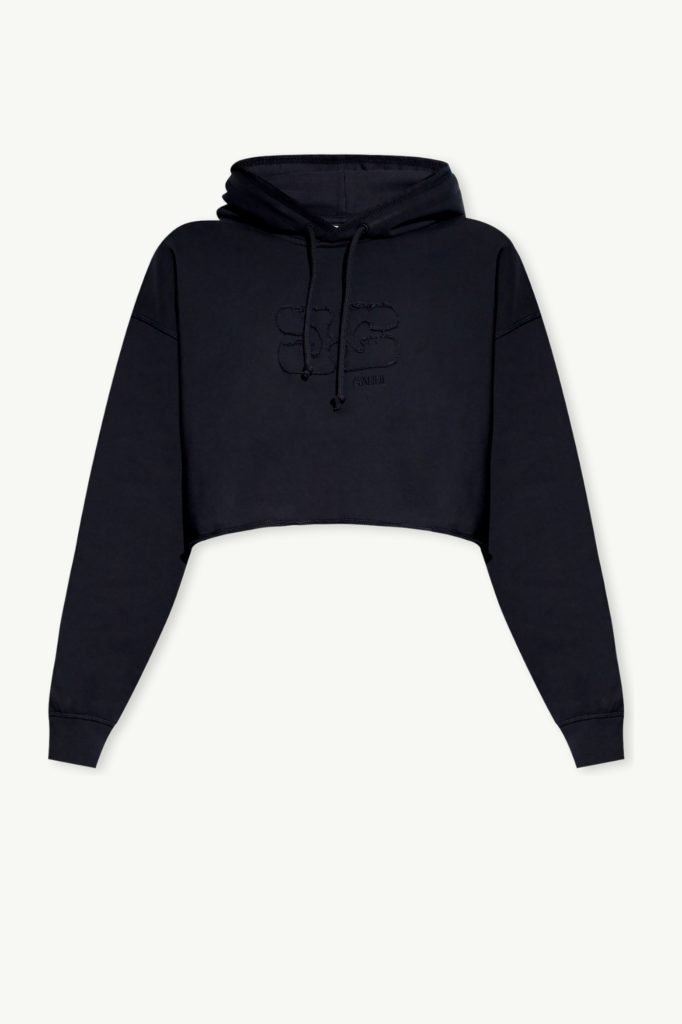 Худі Ganni Cotton Hoodie With Logo Navy T3750