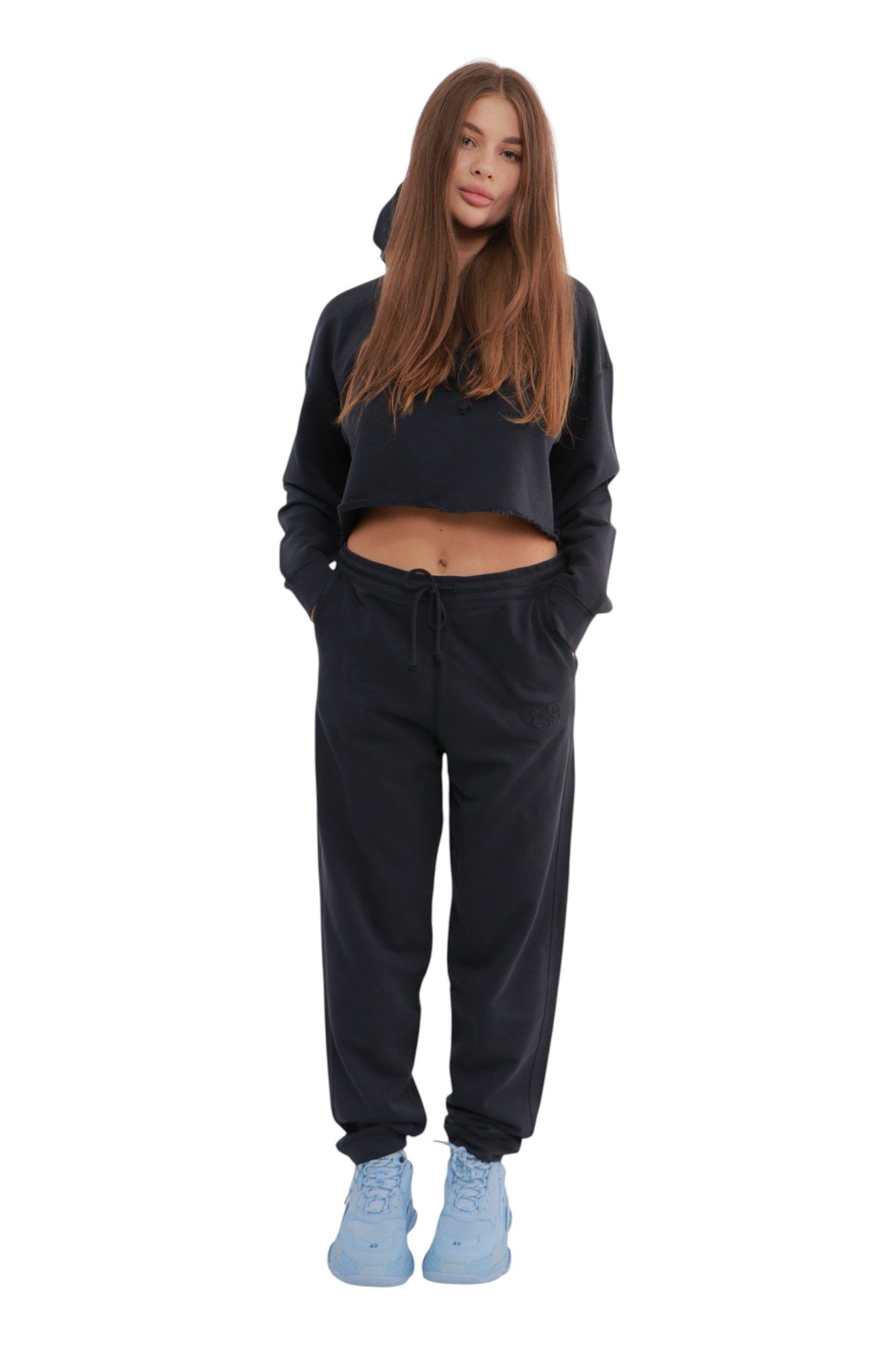 ganni-cotton-hoodie-with-logo-navy-t3750-6 Худі Ganni Cotton Hoodie With Logo Navy