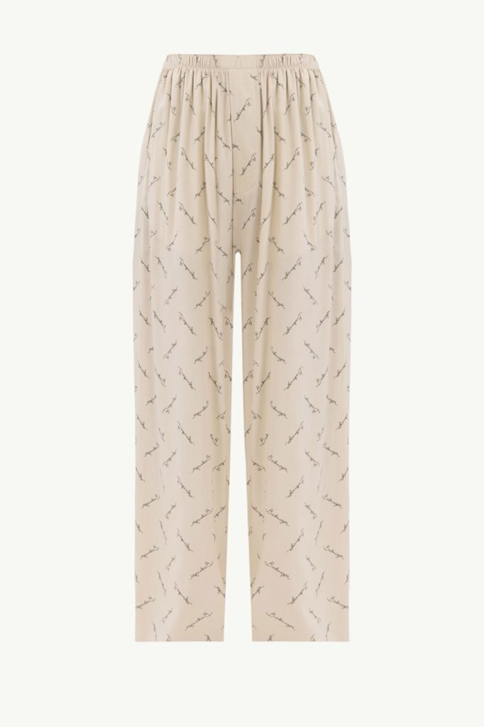 Balenciaga Allover Logo Pyjama Pants Beige 814016TRLB1-9711
