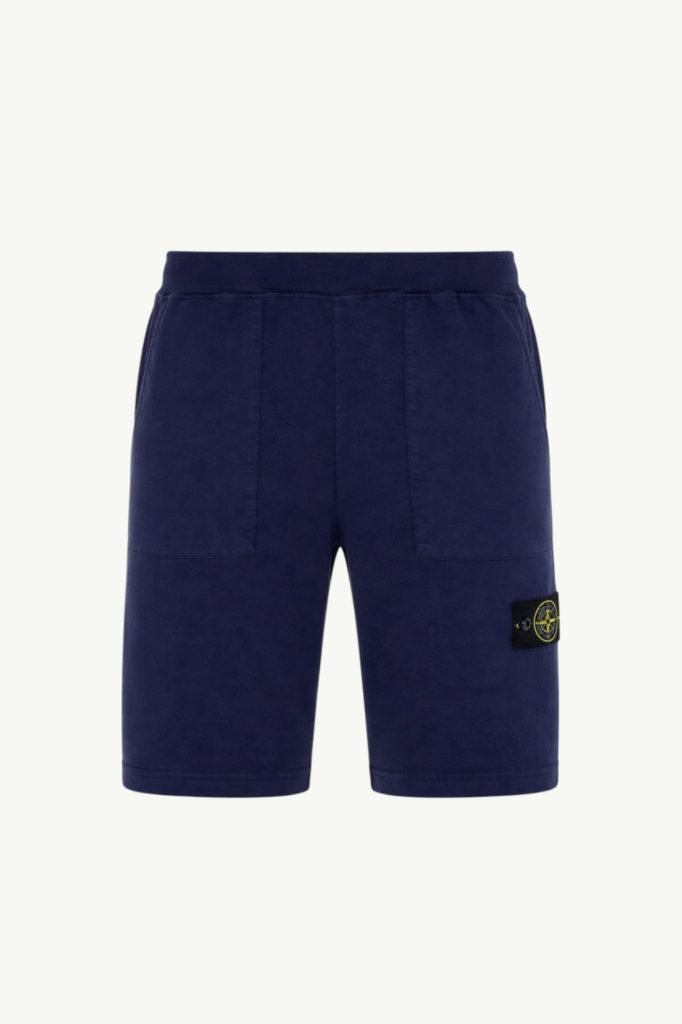 Stone Island Cotton Jersey Bermuda Shorts Navy 801563850-V0020