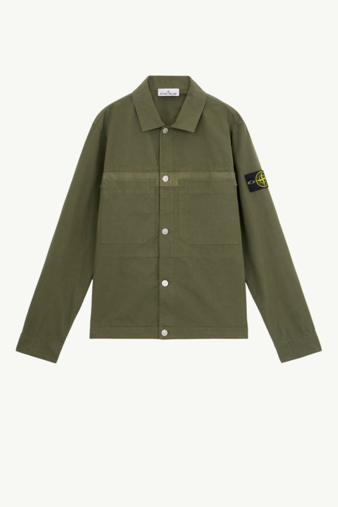 Stone Island GD Cotton Ripstop Overshirt Musk Green 811511412-V0059