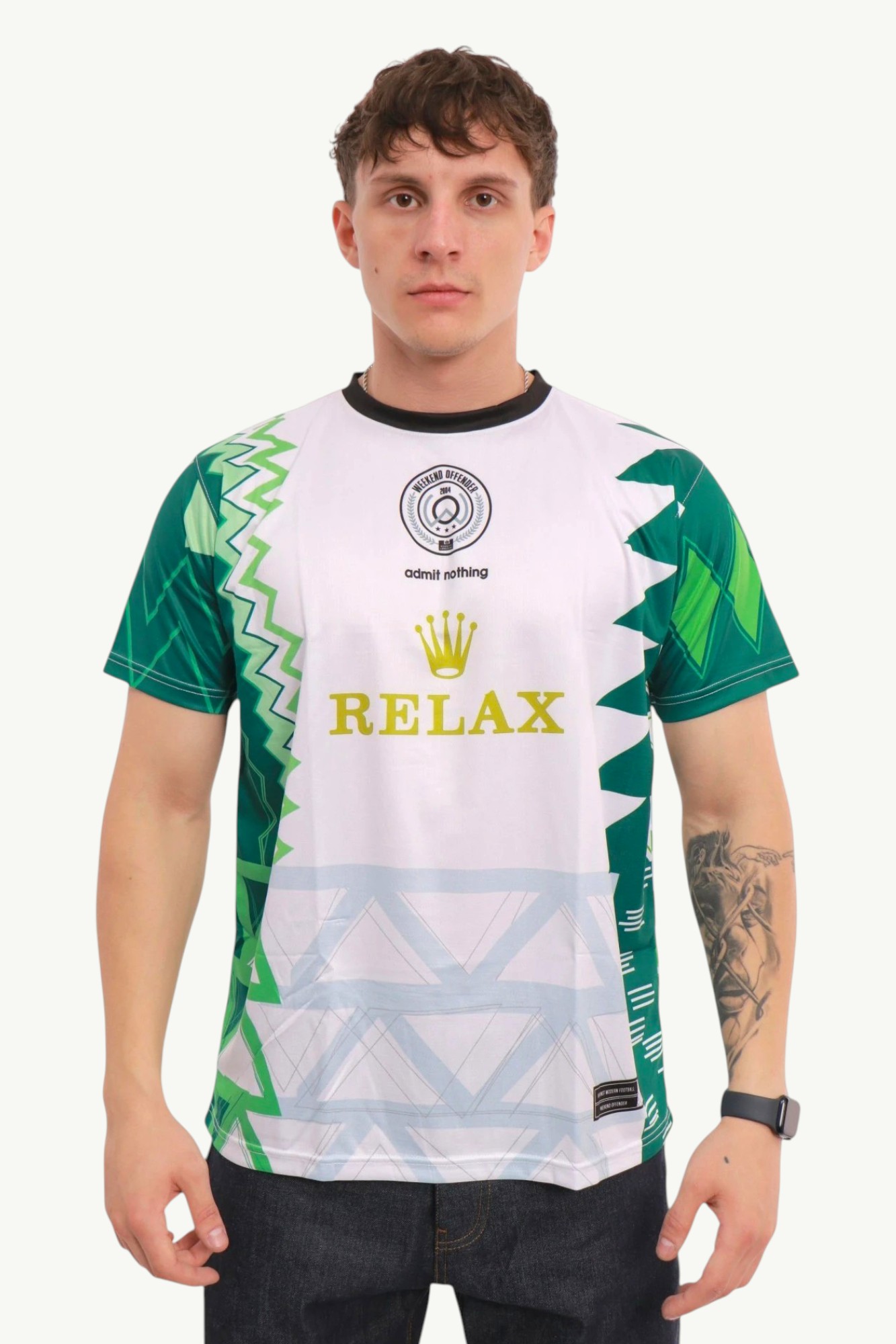 weekend-offender-lagos-football-shirt-green-WOSFT01-WHITE-1 Weekend Offender Lagos Football Shirt Green WOSFT01-WHITE